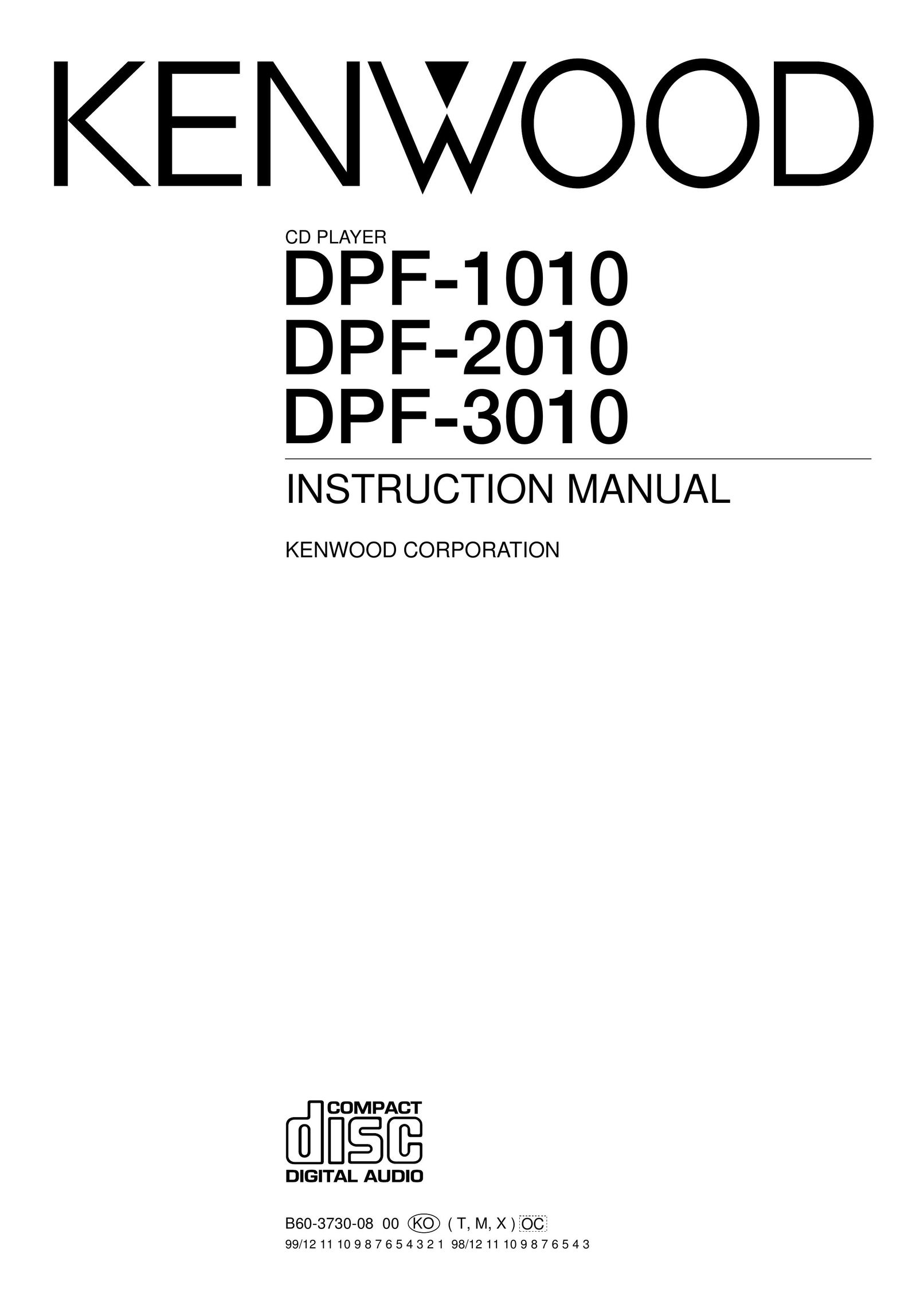 Kenwood DPF-1010 CD Player User Manual