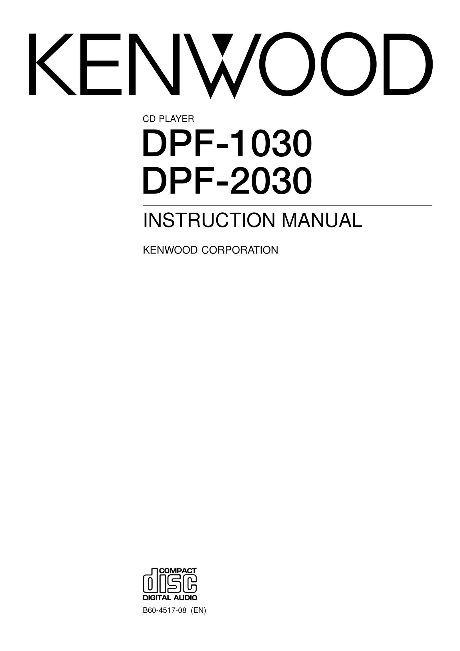 Kenwood DPF-1030 CD Player User Manual