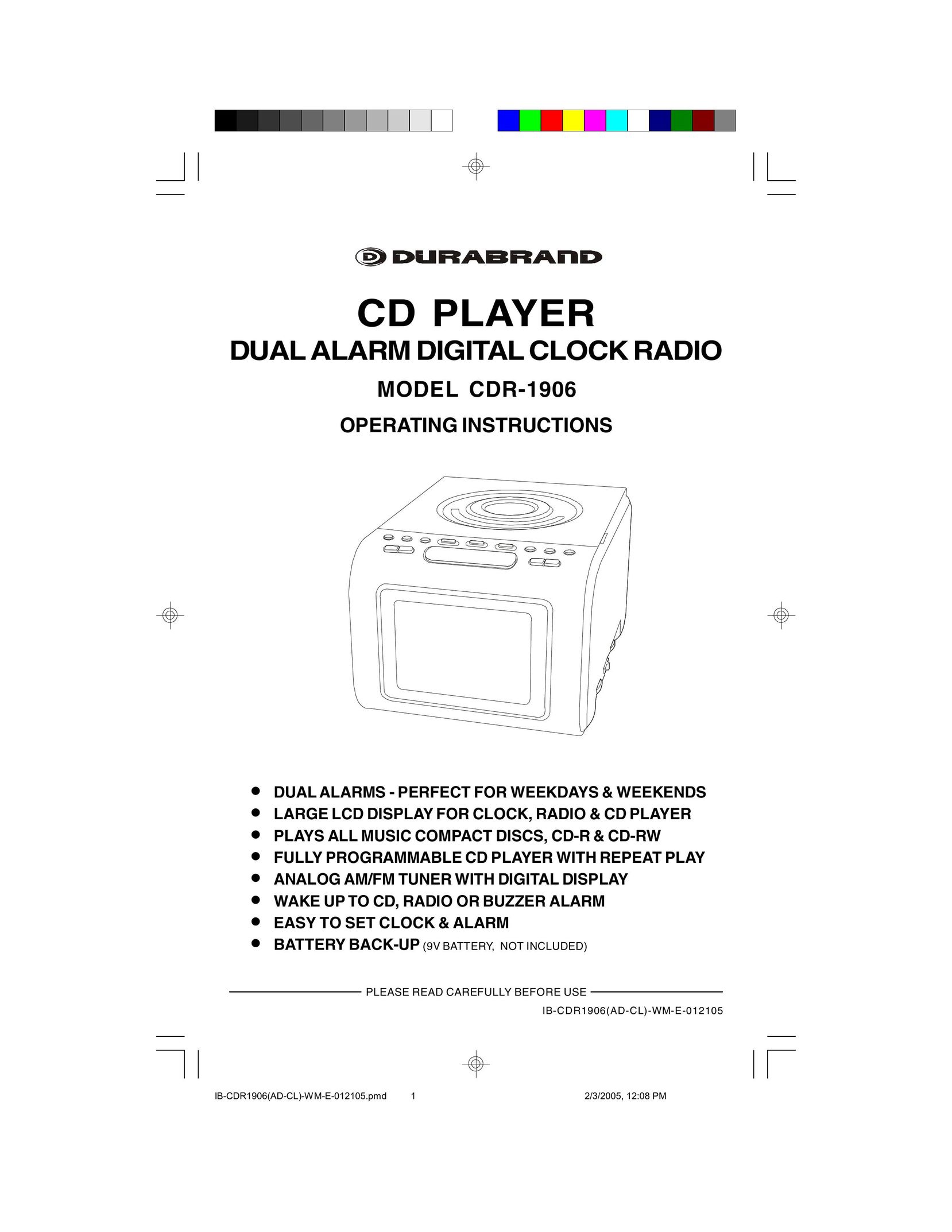 Lenoxx Electronics CDR1906 CD Player User Manual