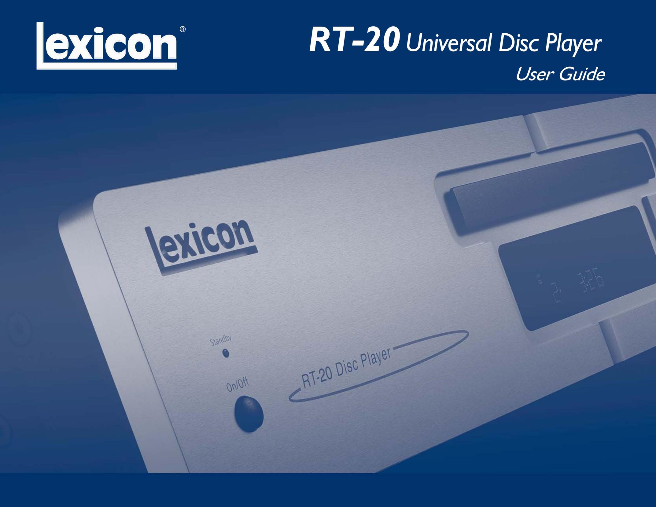 Lexicon RT-20 CD Player User Manual