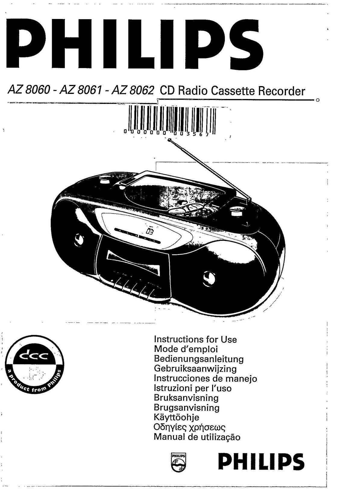 Magnavox AZ 8060 CD Player User Manual