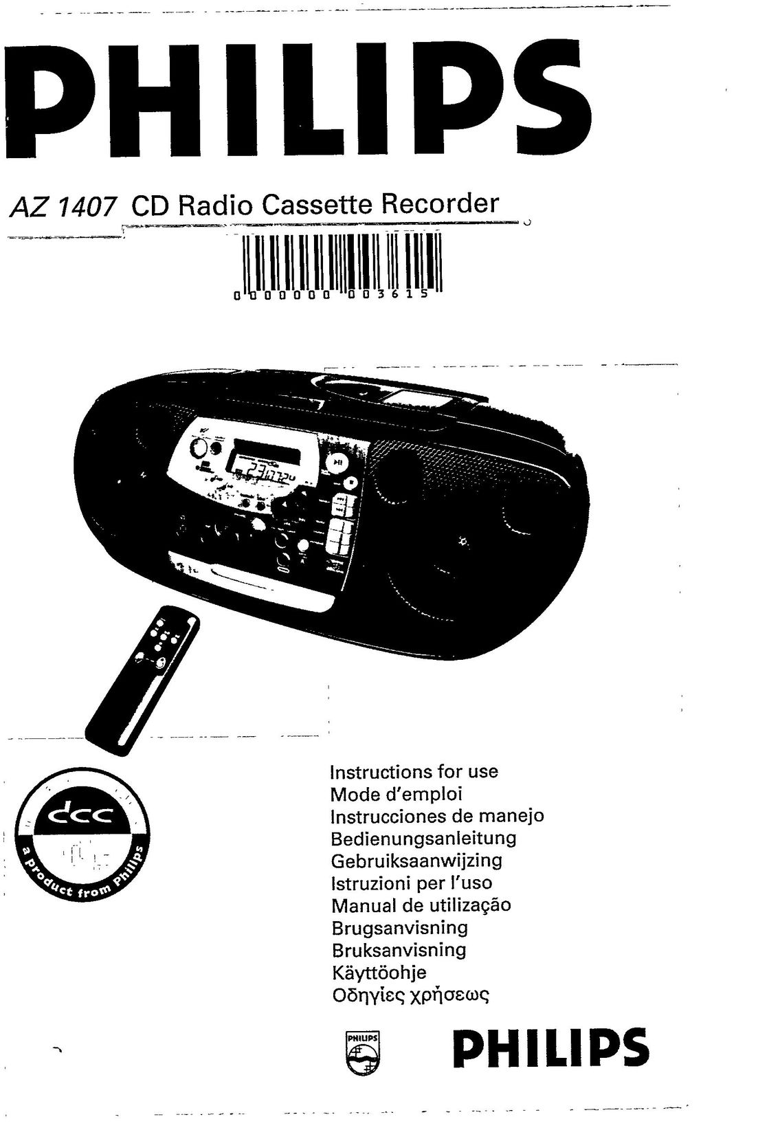 Magnavox AZ1407/17 CD Player User Manual