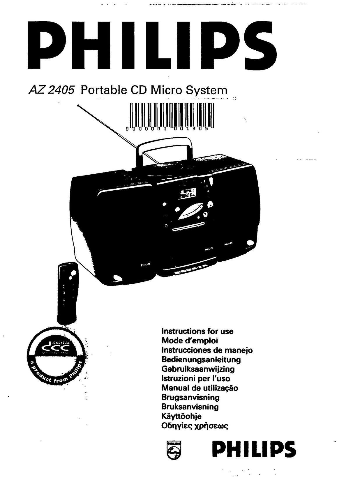 Magnavox AZ2405/17 CD Player User Manual