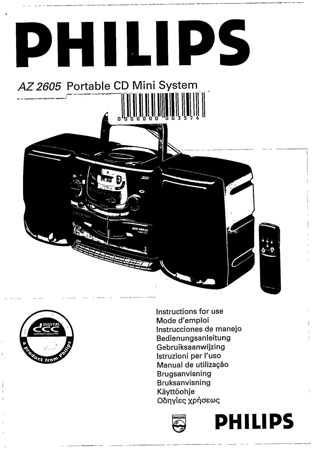 Magnavox AZ2605/17 CD Player User Manual