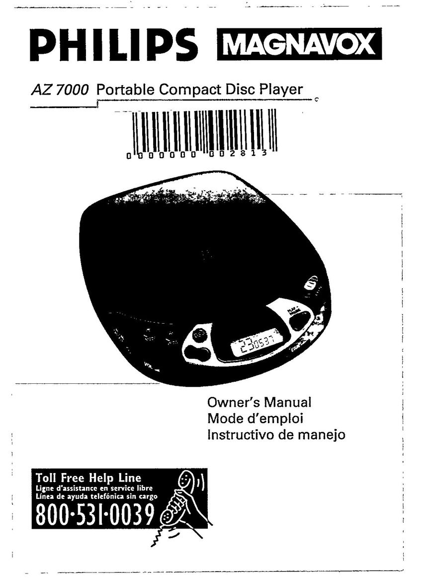 Magnavox AZ7000 CD Player User Manual