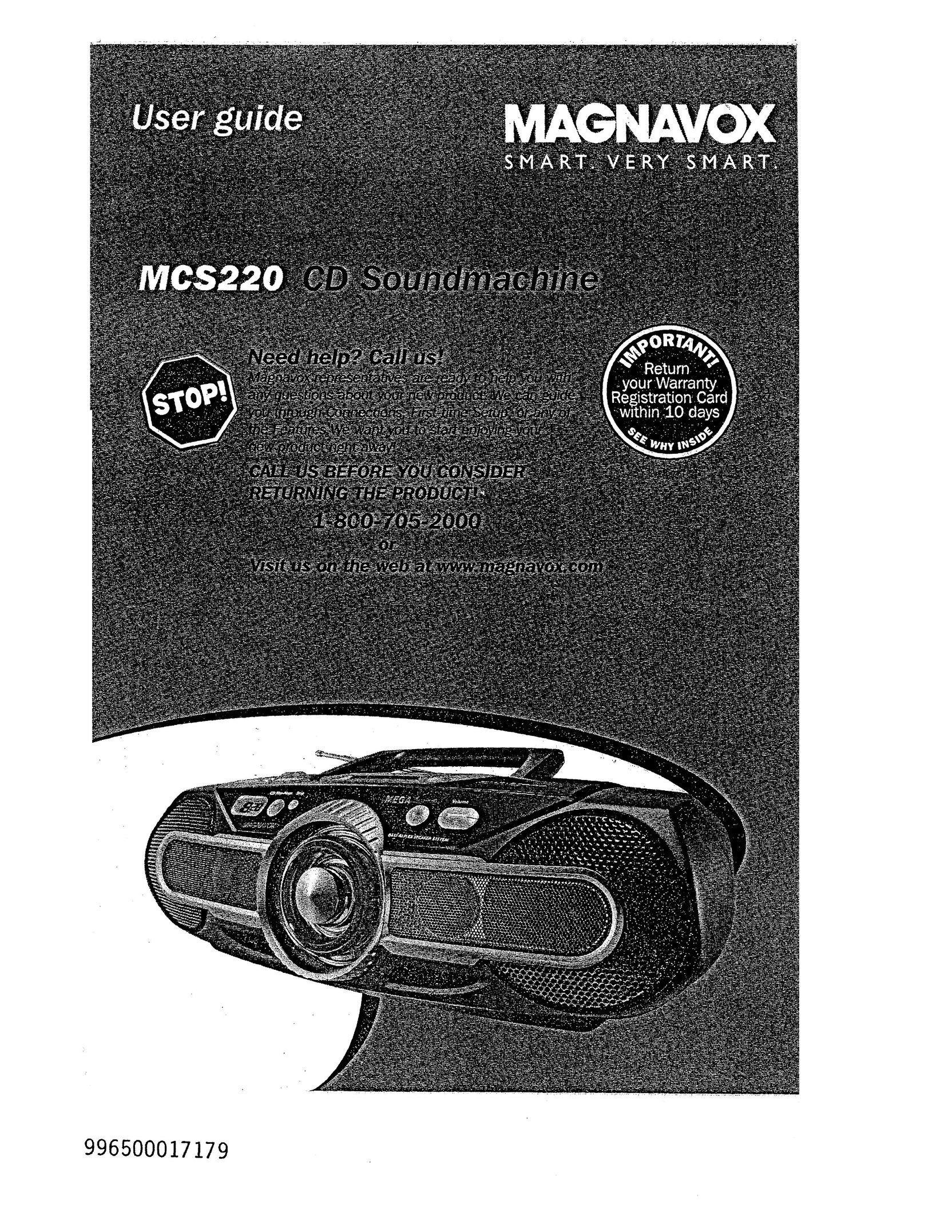 Magnavox MCS220 CD Player User Manual