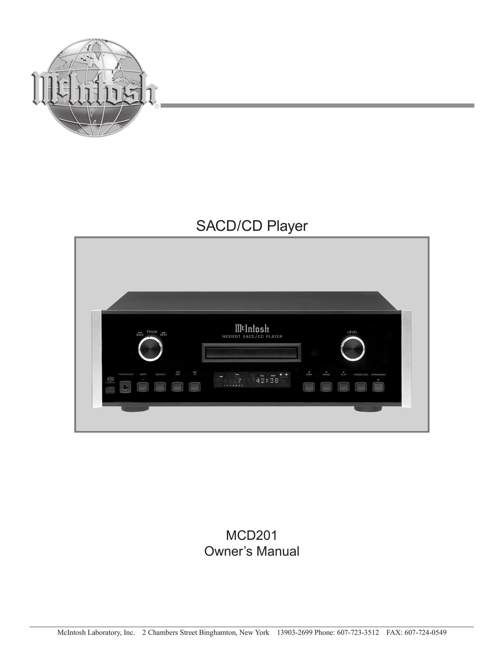 McIntosh MCD201 CD Player User Manual