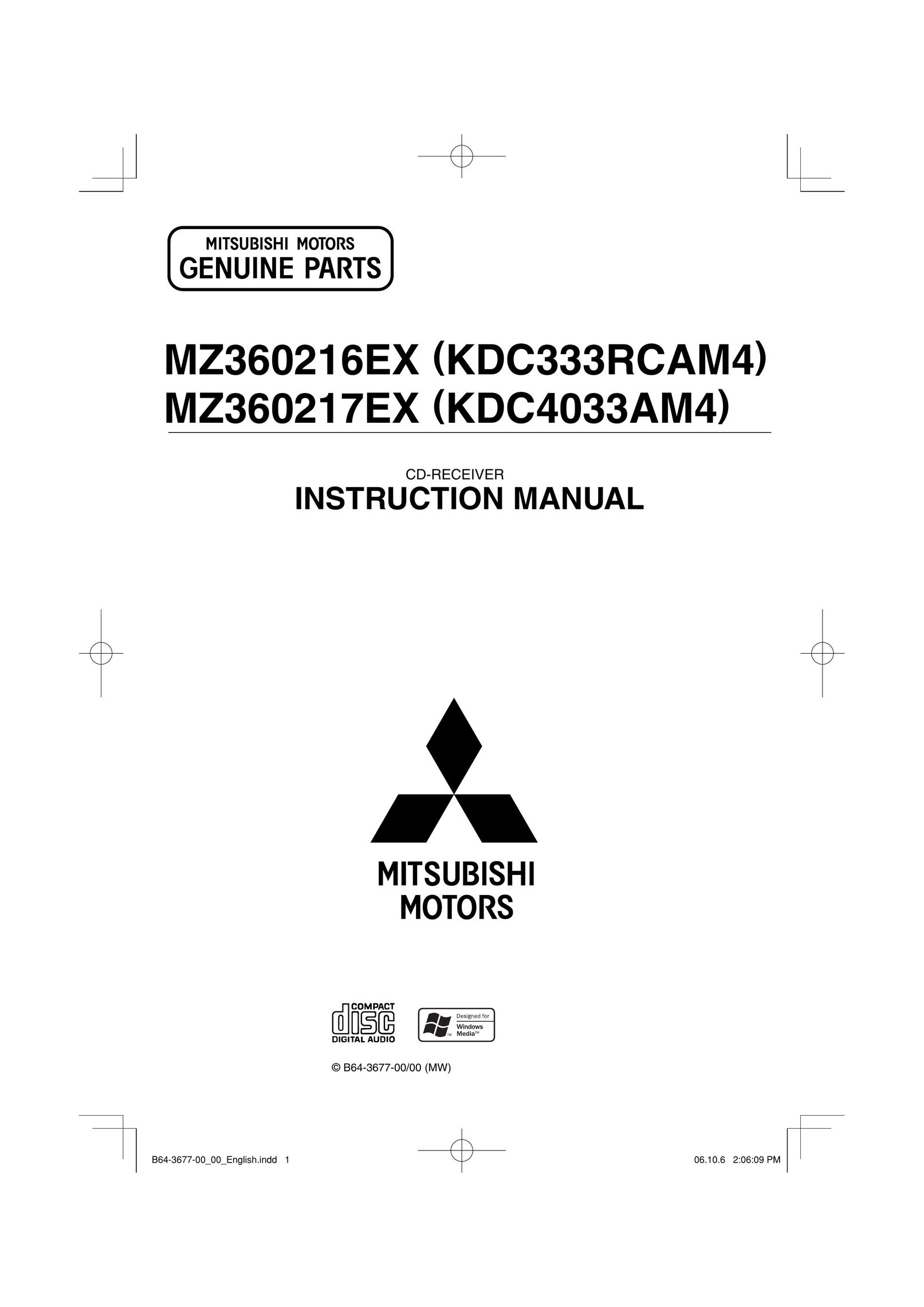 Mitsubishi MZ360216EX CD Player User Manual