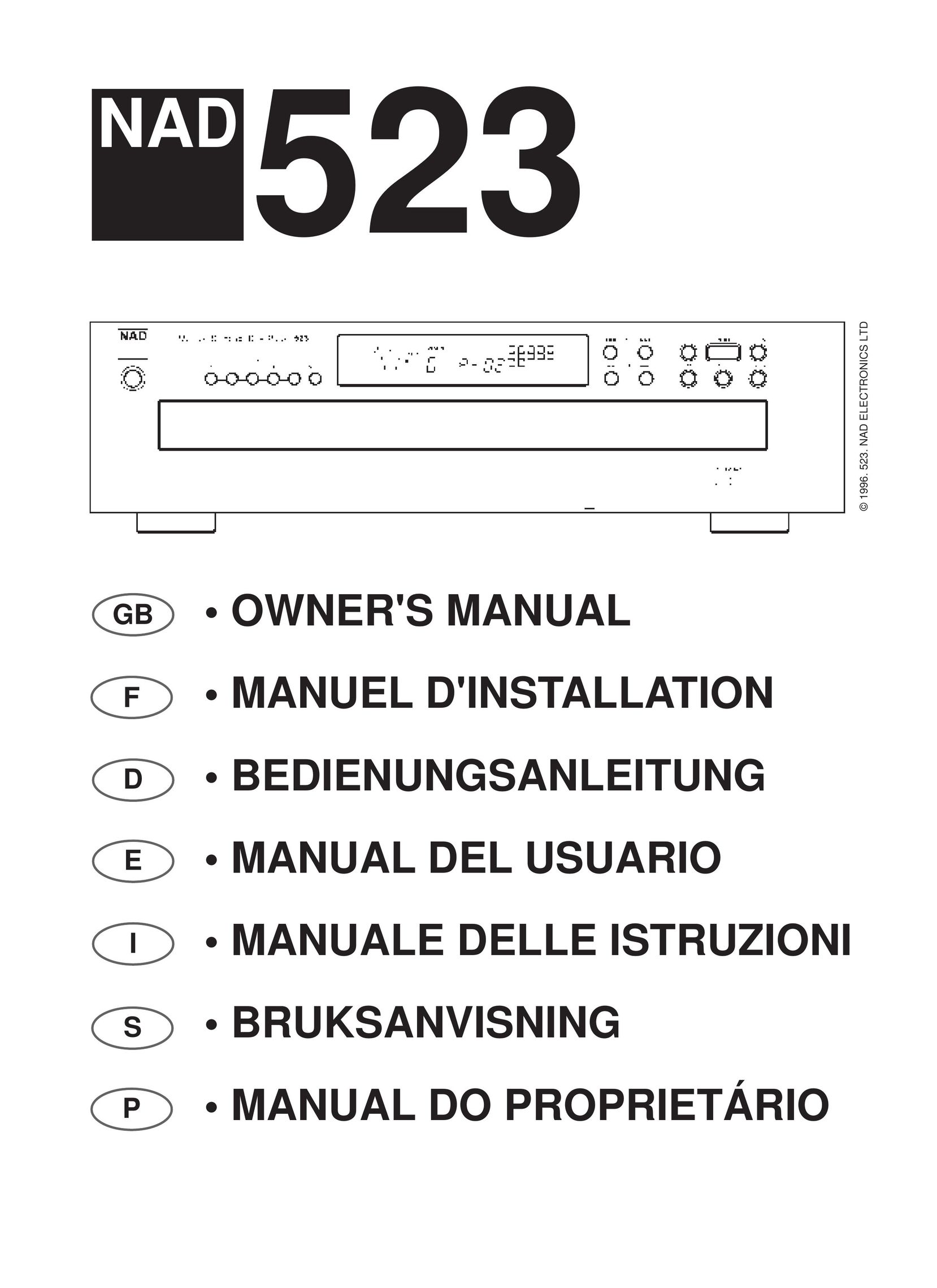 NAD 523 CD Player User Manual