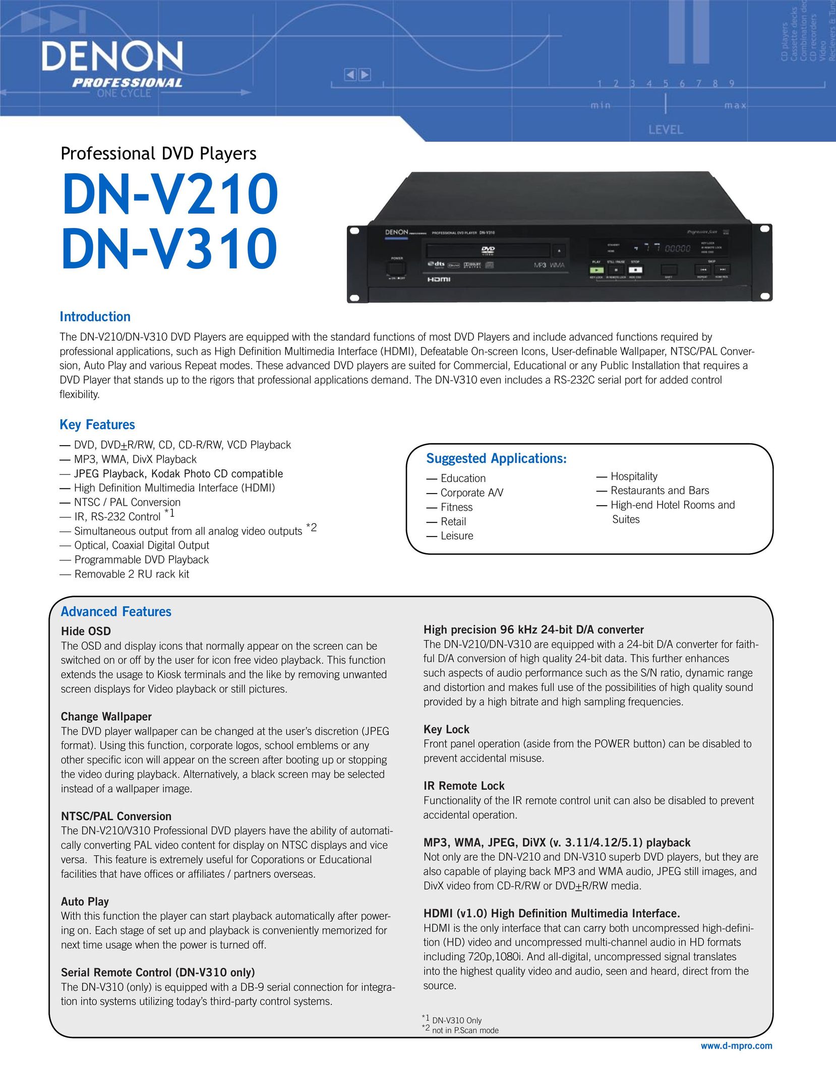 National Instruments DN-V210 CD Player User Manual
