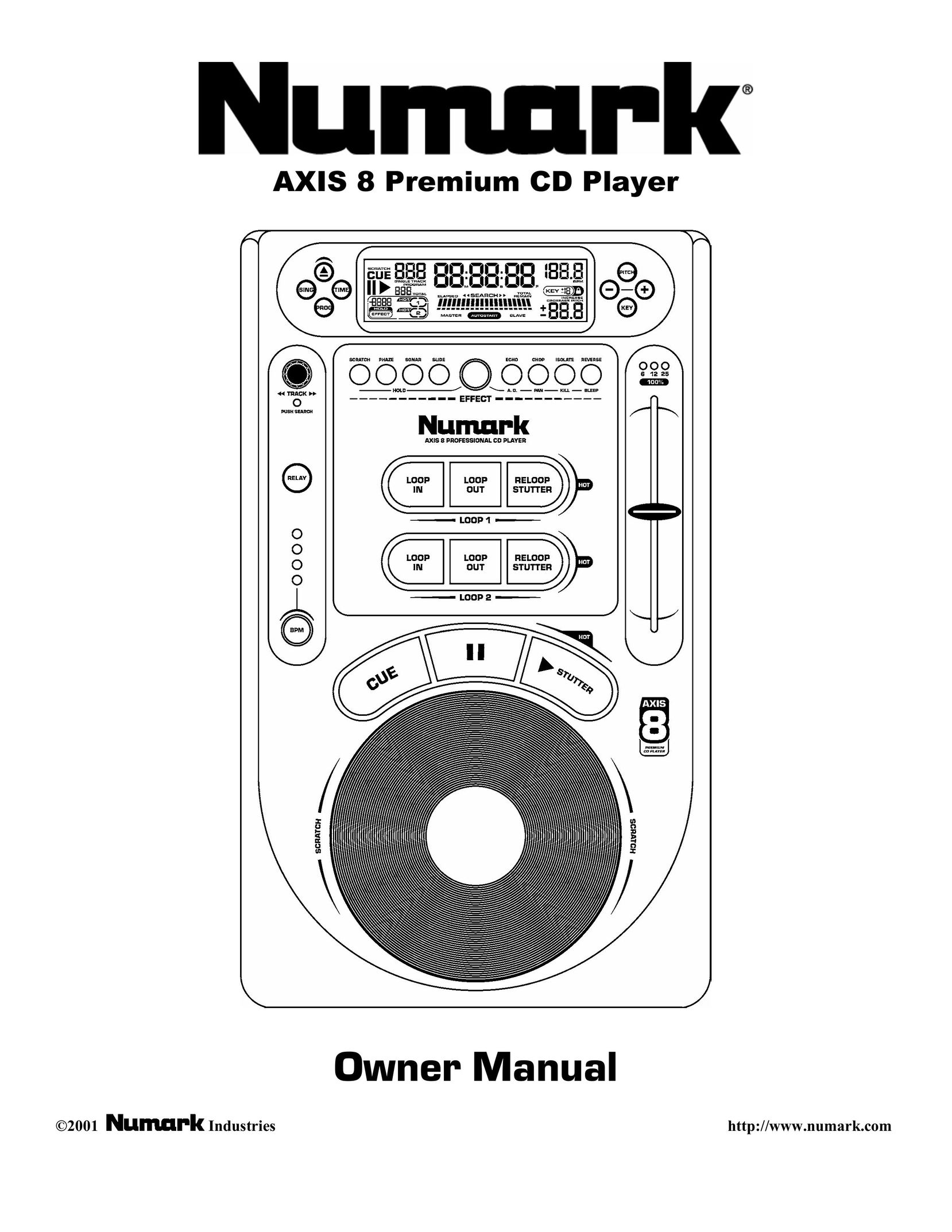 Numark Industries AXIS 8 Premium CD Player User Manual