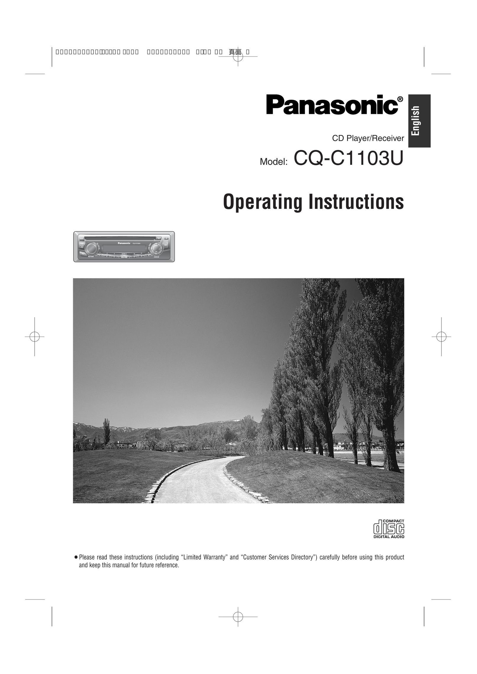 Panasonic CQ-C1103U CD Player User Manual