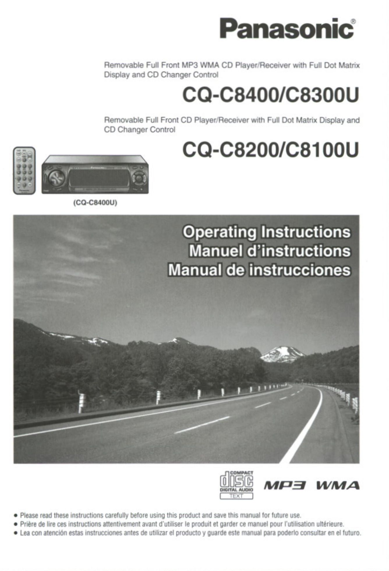 Panasonic CQ-C8200 CD Player User Manual
