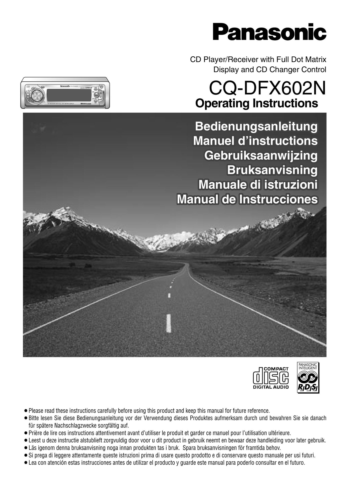 Panasonic CQ-DFX602N CD Player User Manual