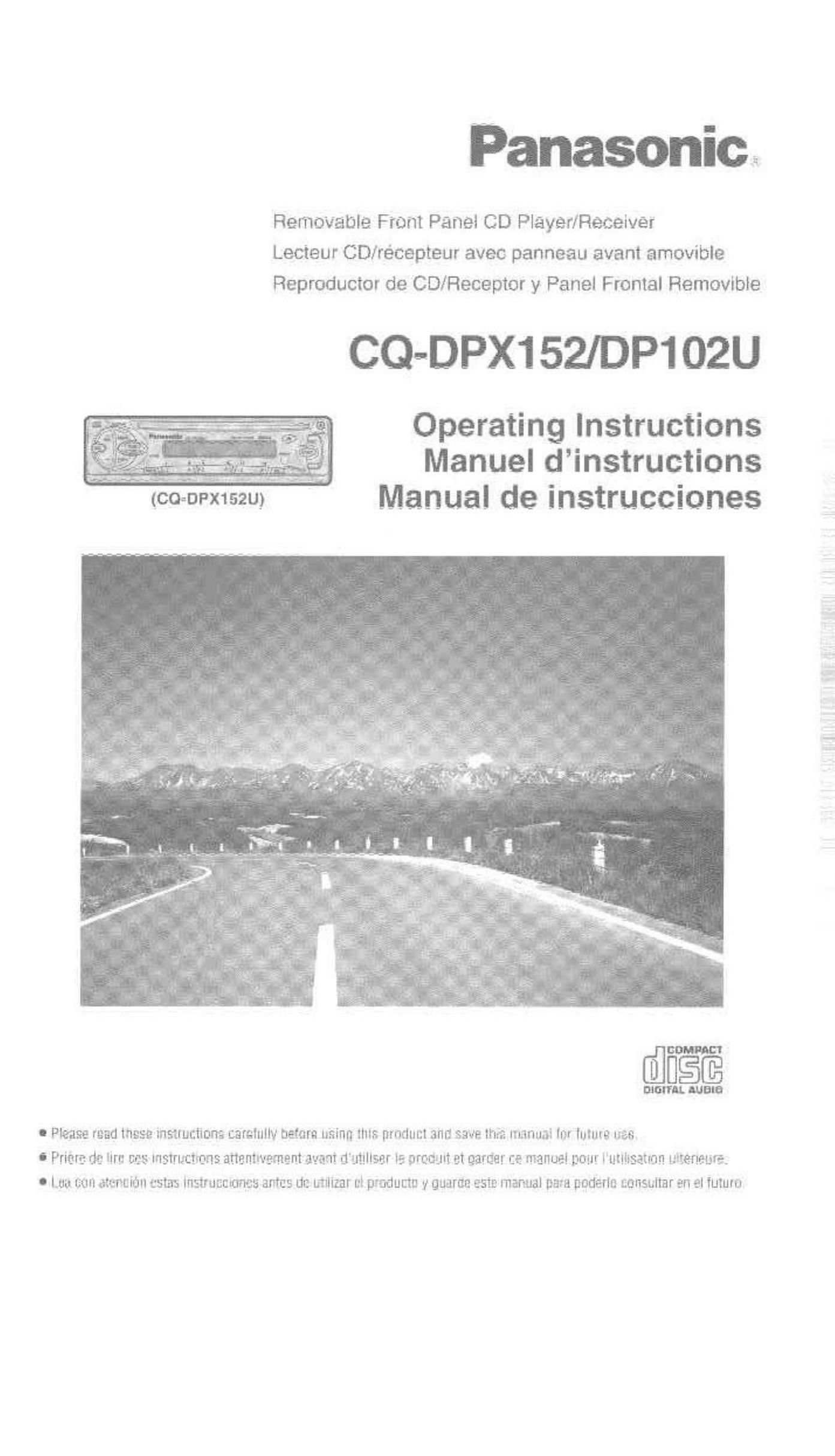 Panasonic CQ-DPX152 CD Player User Manual