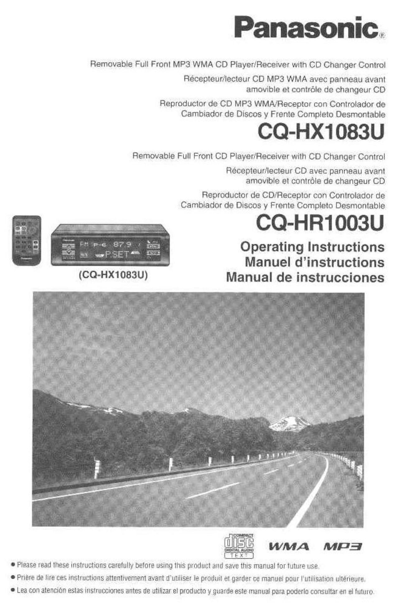 Panasonic CQ-HR1003U CD Player User Manual