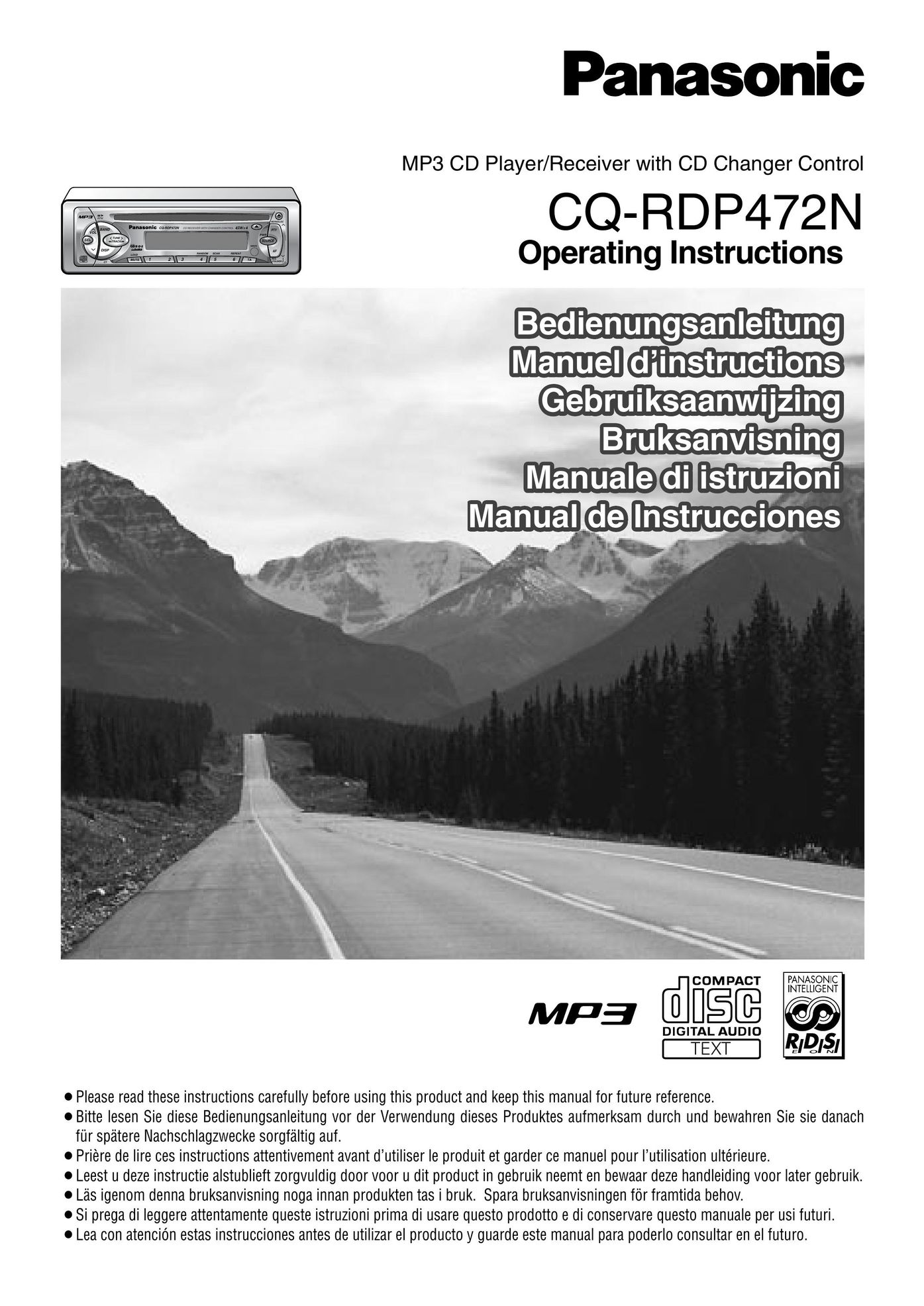 Panasonic CQ-RDP472N CD Player User Manual