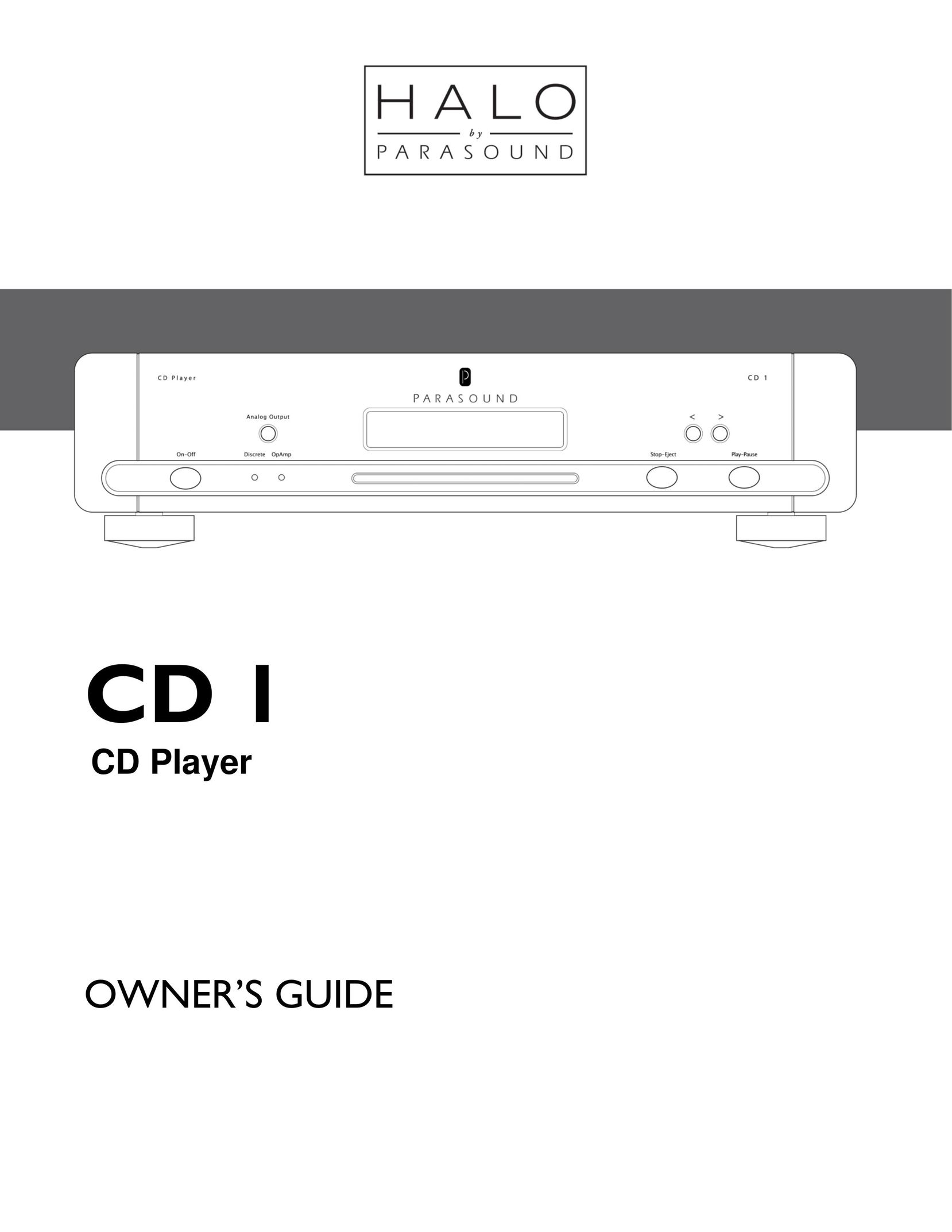 Parasound CD 1 CD Player User Manual