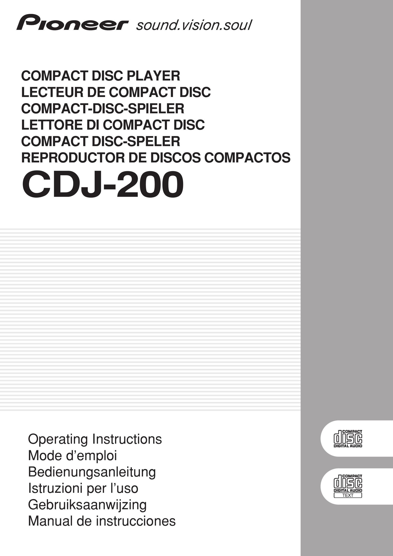 Pioneer CDJ-200 CD Player User Manual