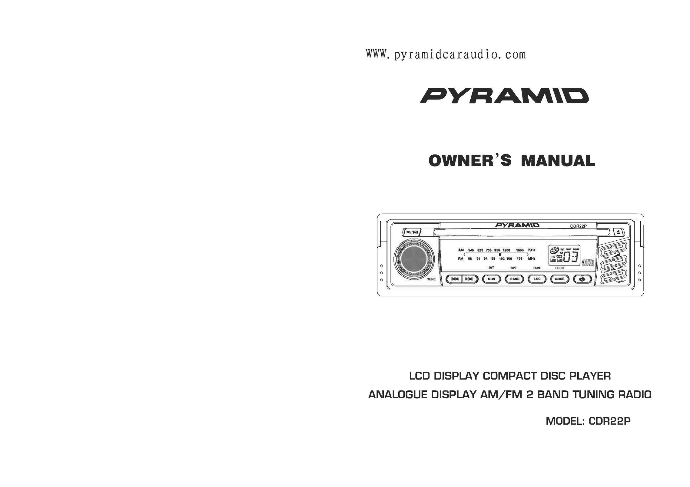 Pyramid Technologies CDR22P CD Player User Manual