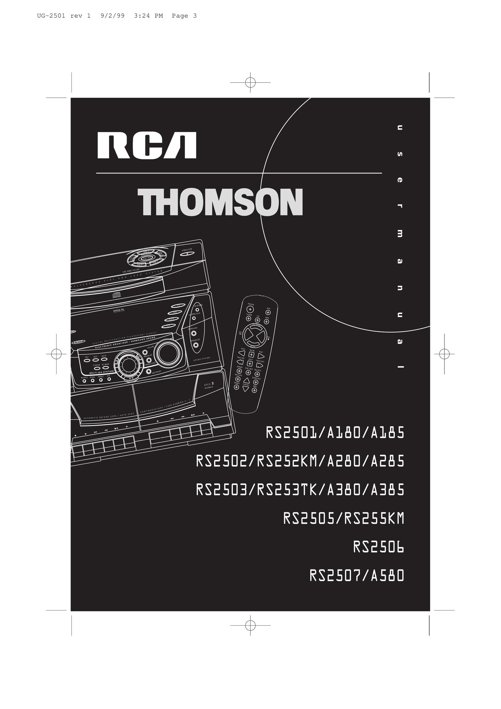 RCA A380 CD Player User Manual