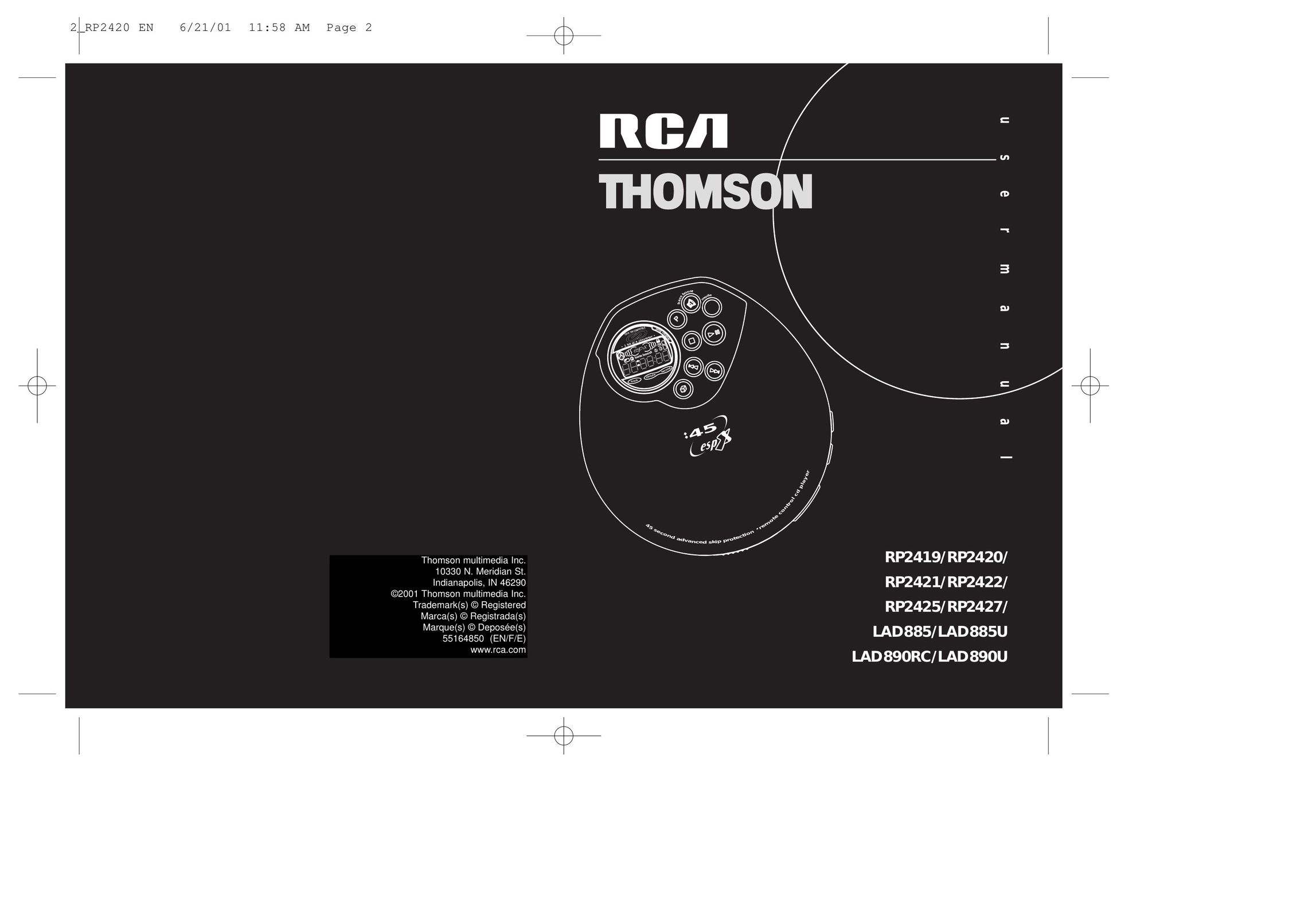 RCA RP2420 CD Player User Manual