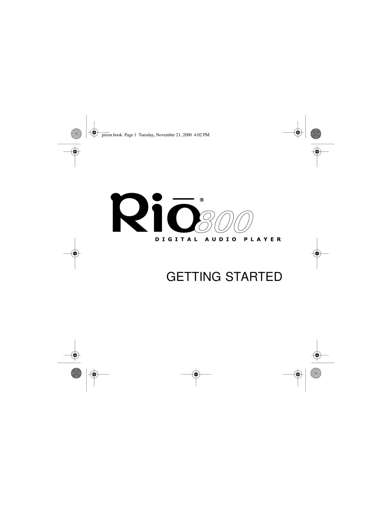 Rio Audio Rio 800 CD Player User Manual