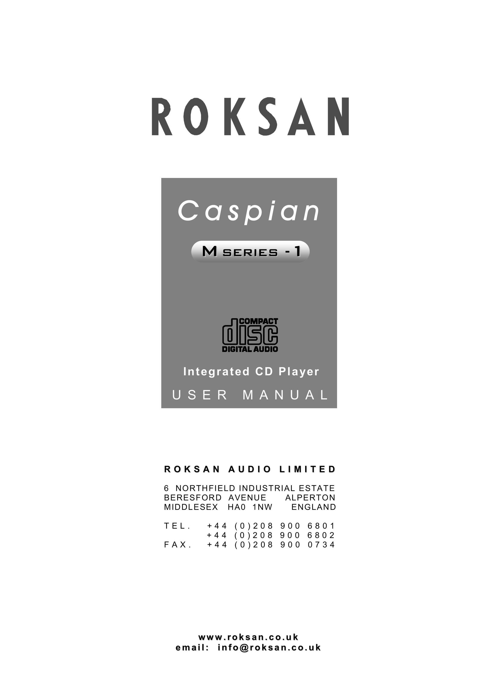 Roksan Audio Mseries-1 CD Player User Manual