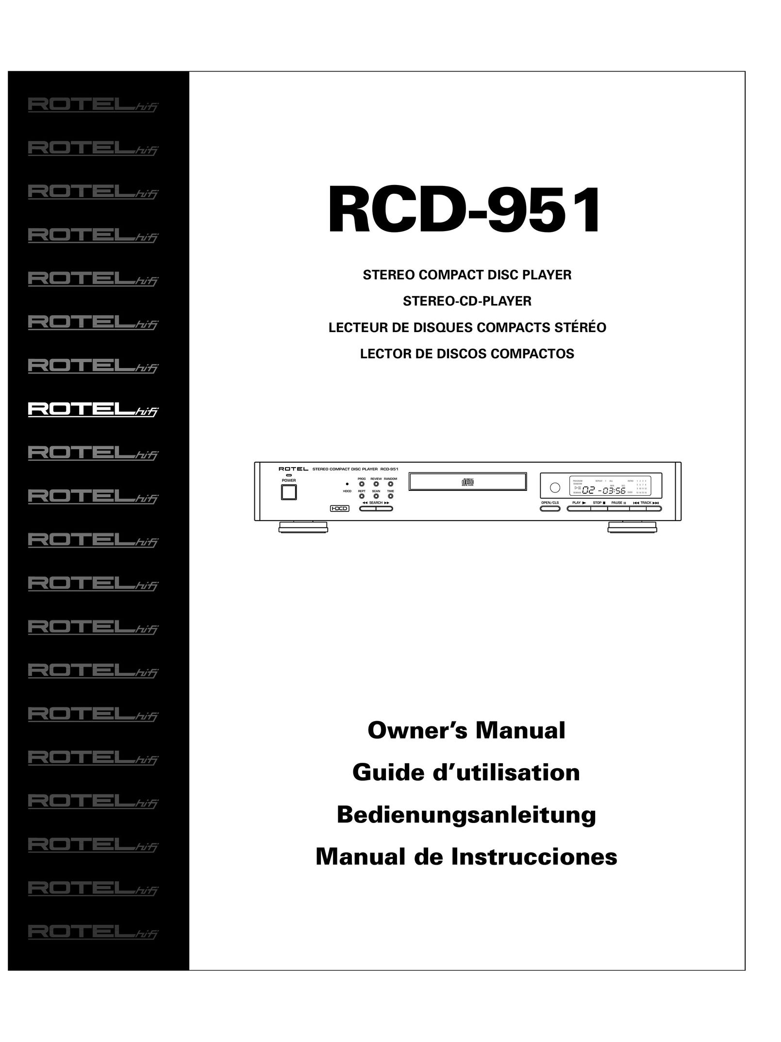 Rotel RCD-951 CD Player User Manual