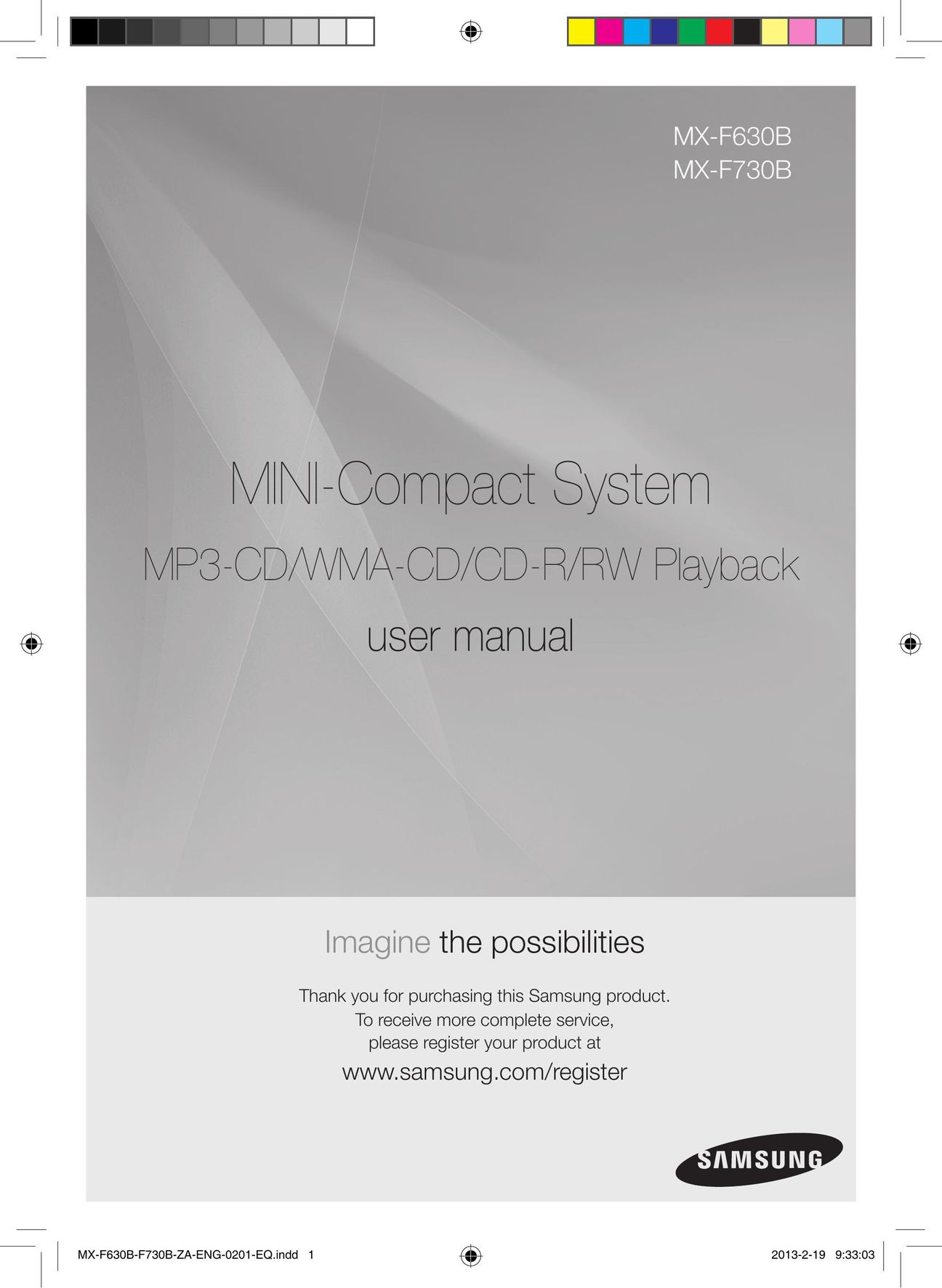 Samsung MXF630BZA CD Player User Manual