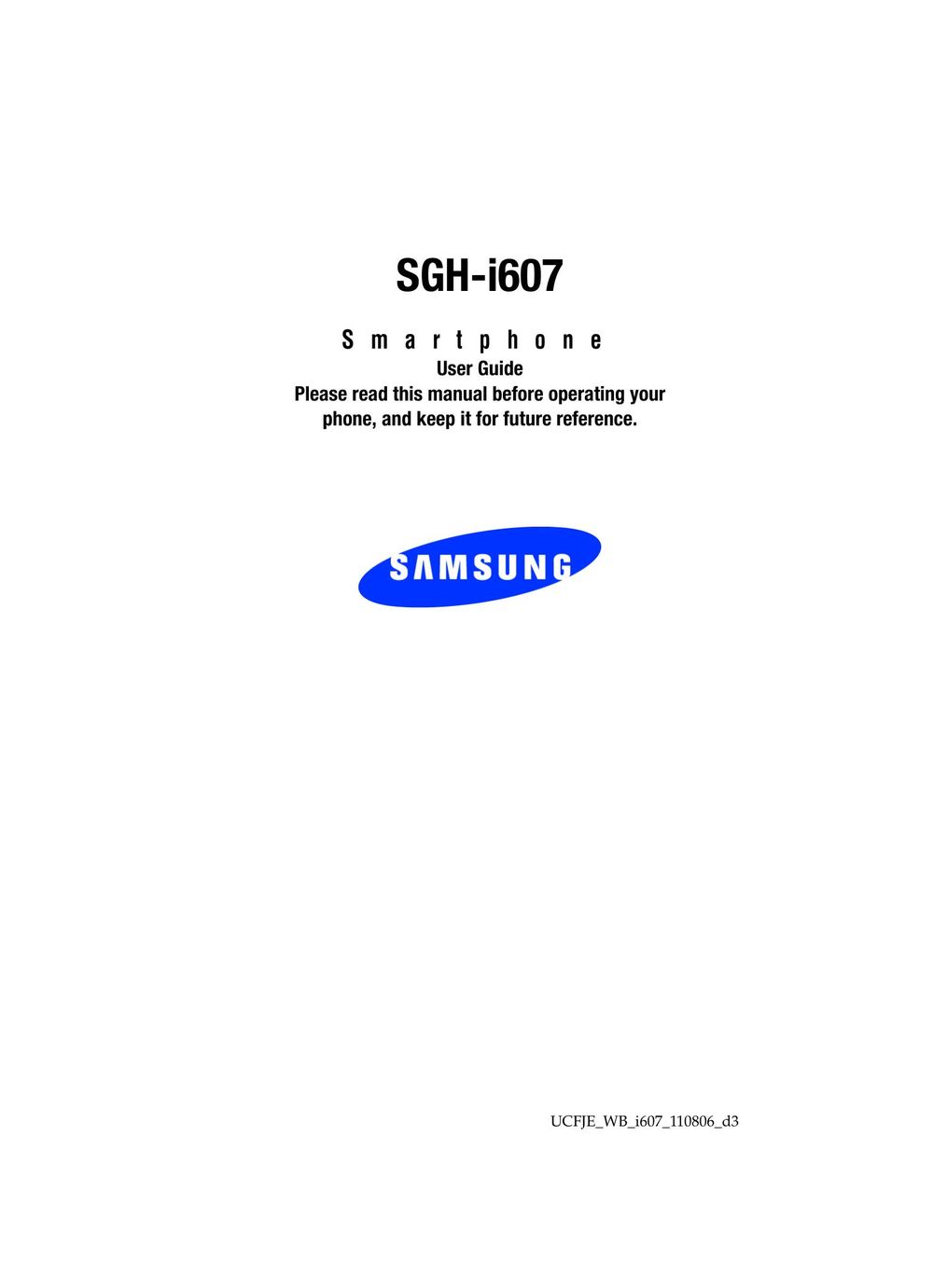 Samsung SGH-i607 CD Player User Manual