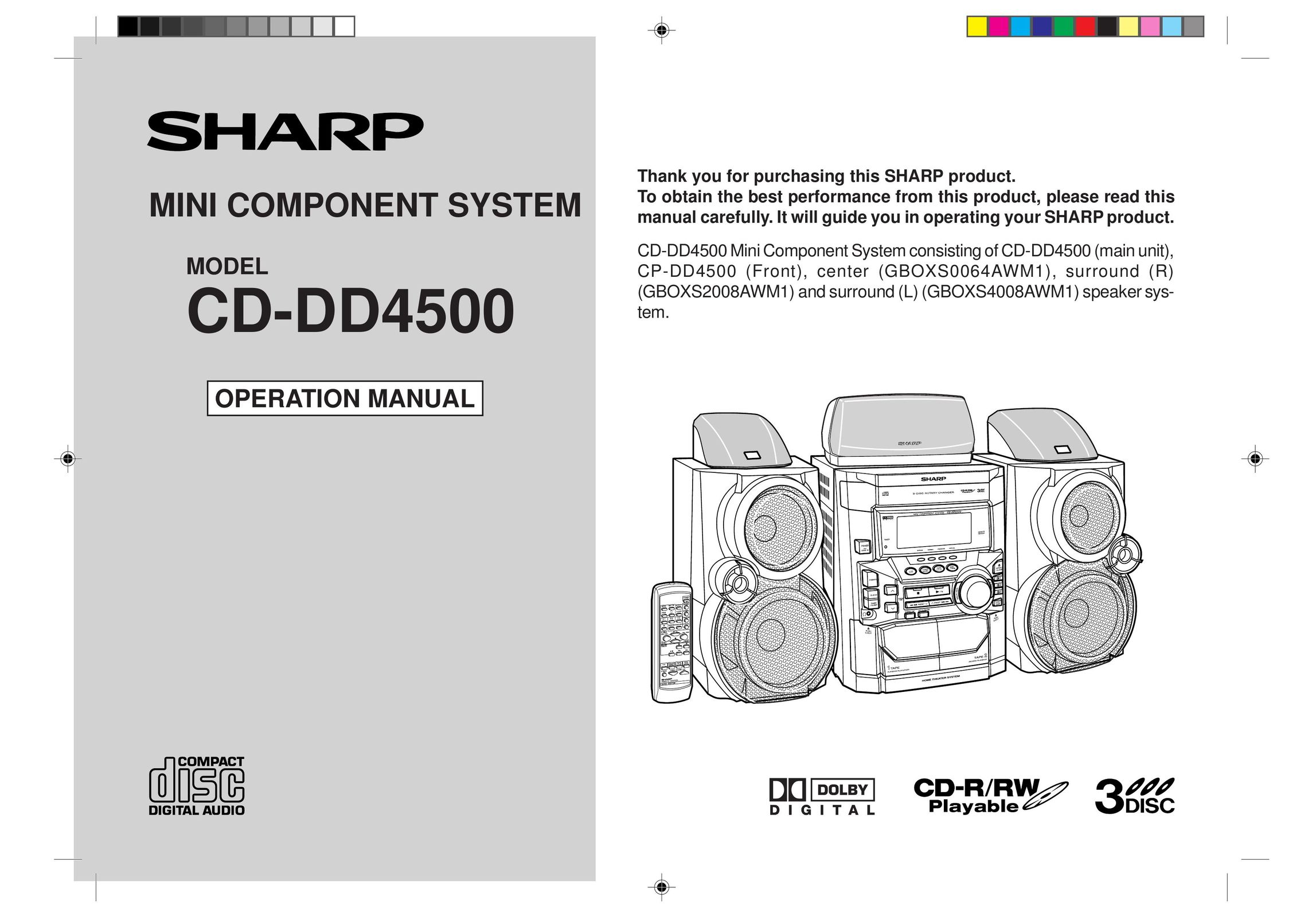 Sharp CD-DD4500 CD Player User Manual