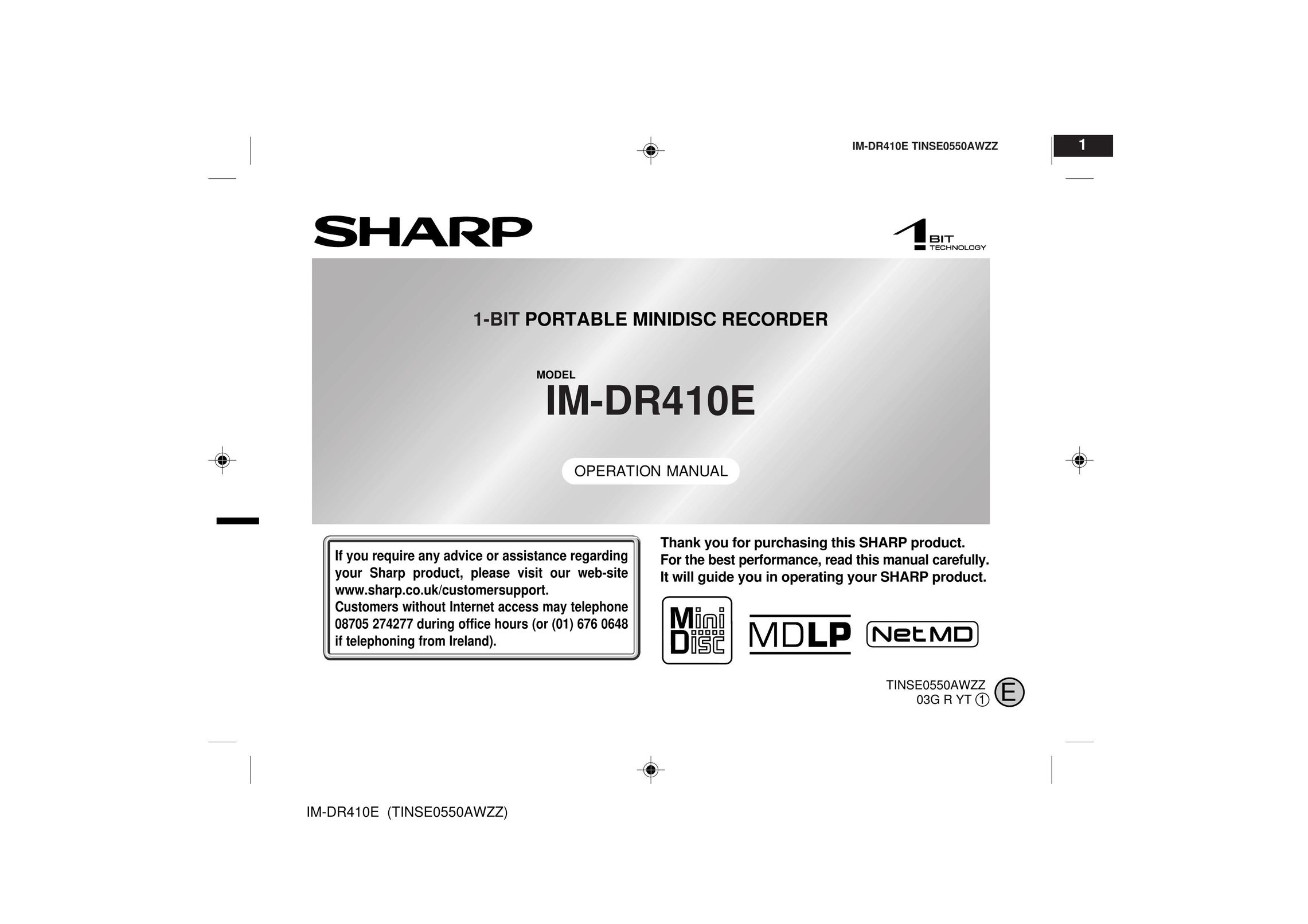 Sharp IM-DR410E CD Player User Manual