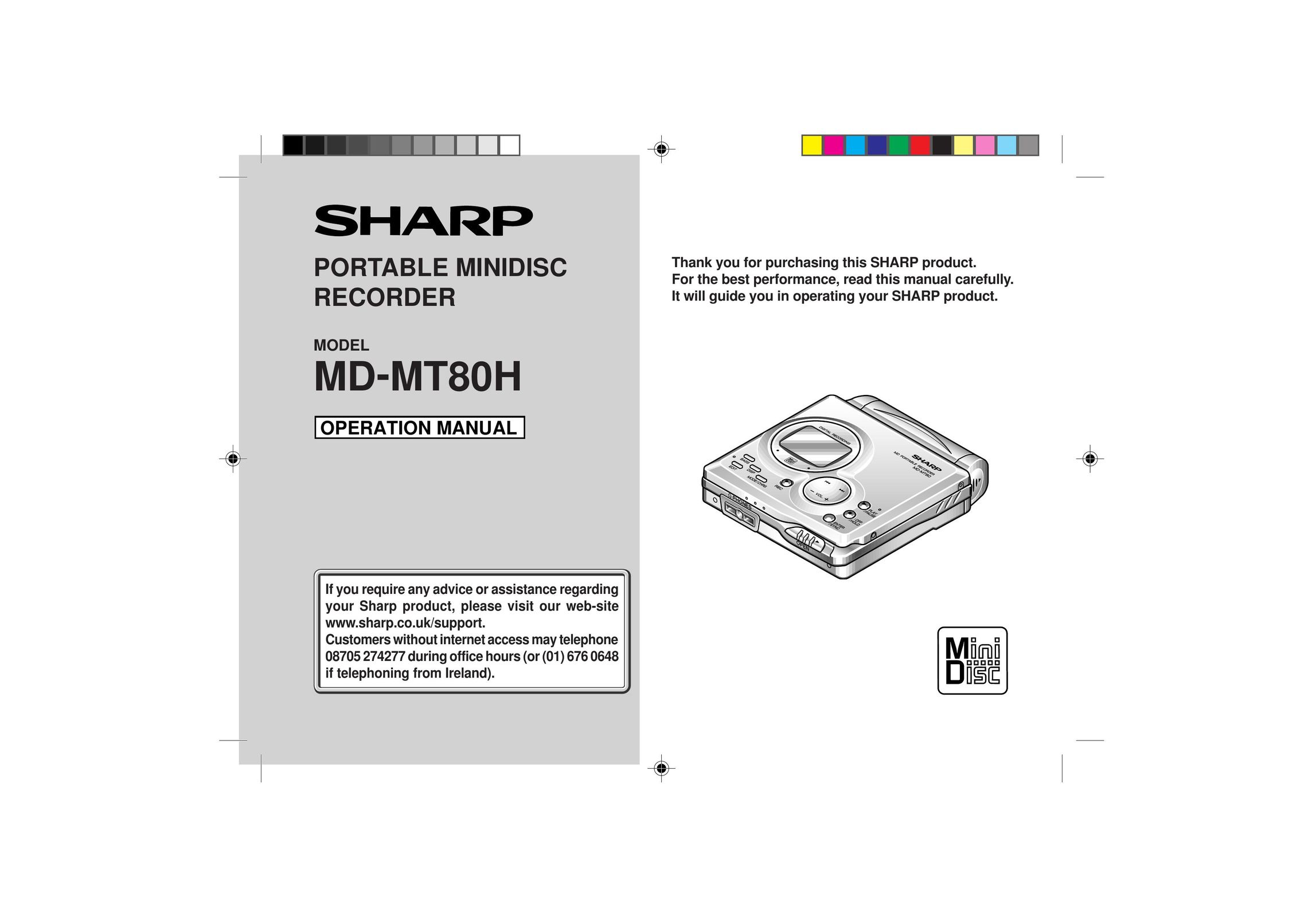 Sharp MD-MT80H CD Player User Manual