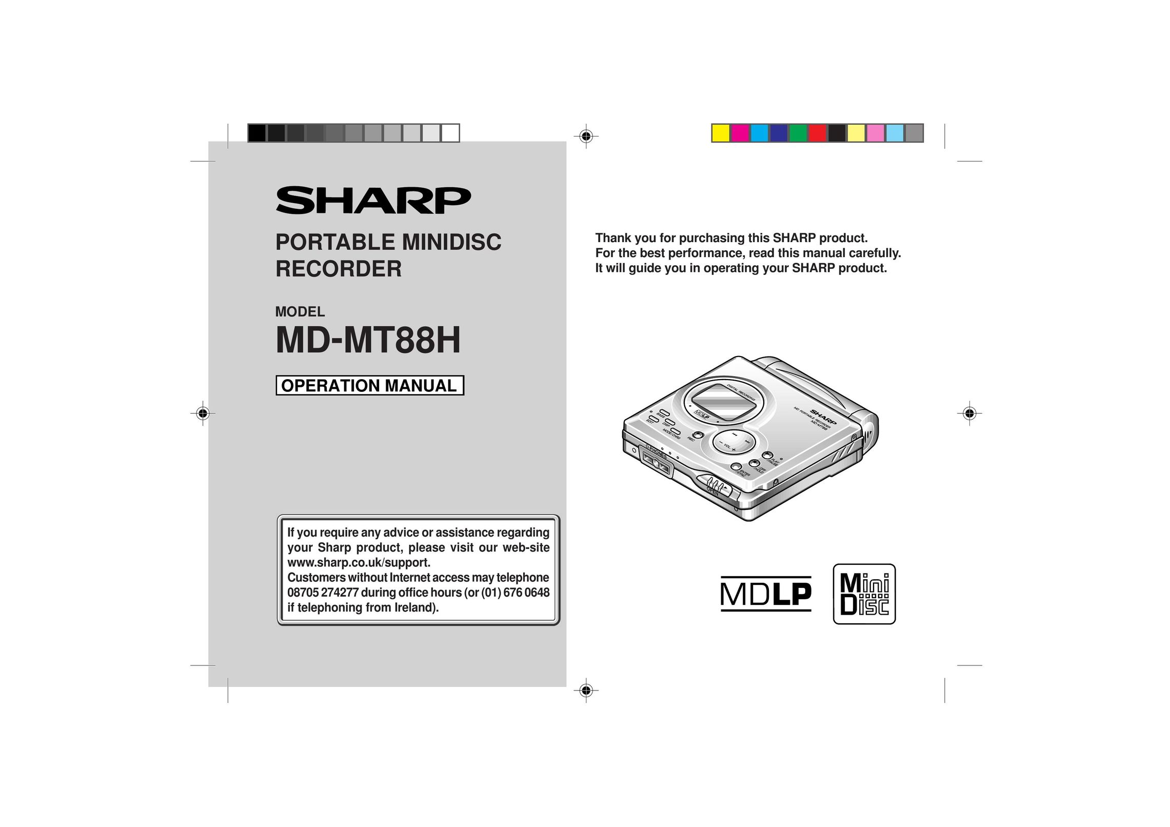 Sharp MD-MT88H CD Player User Manual