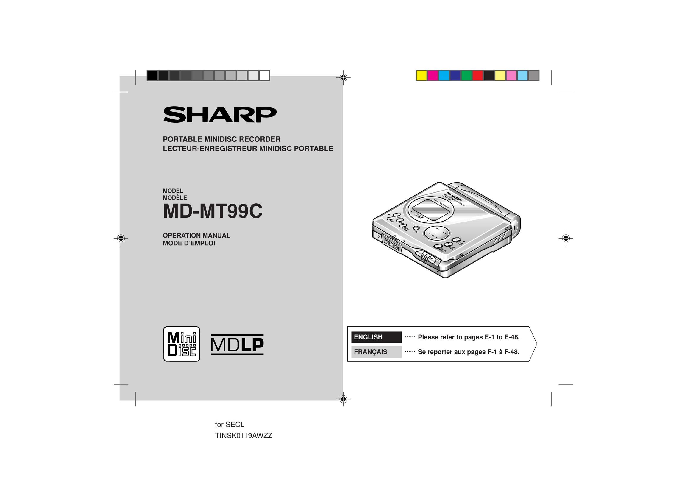 Sharp MD-MT99C CD Player User Manual