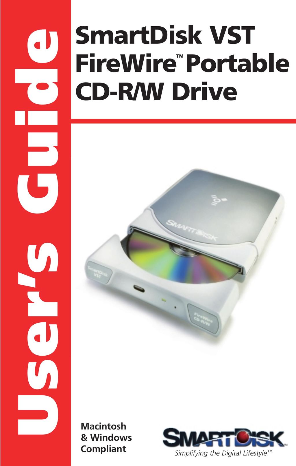 SmartDisk VST FireWireTM Portable CD-R/W Drive CD Player User Manual