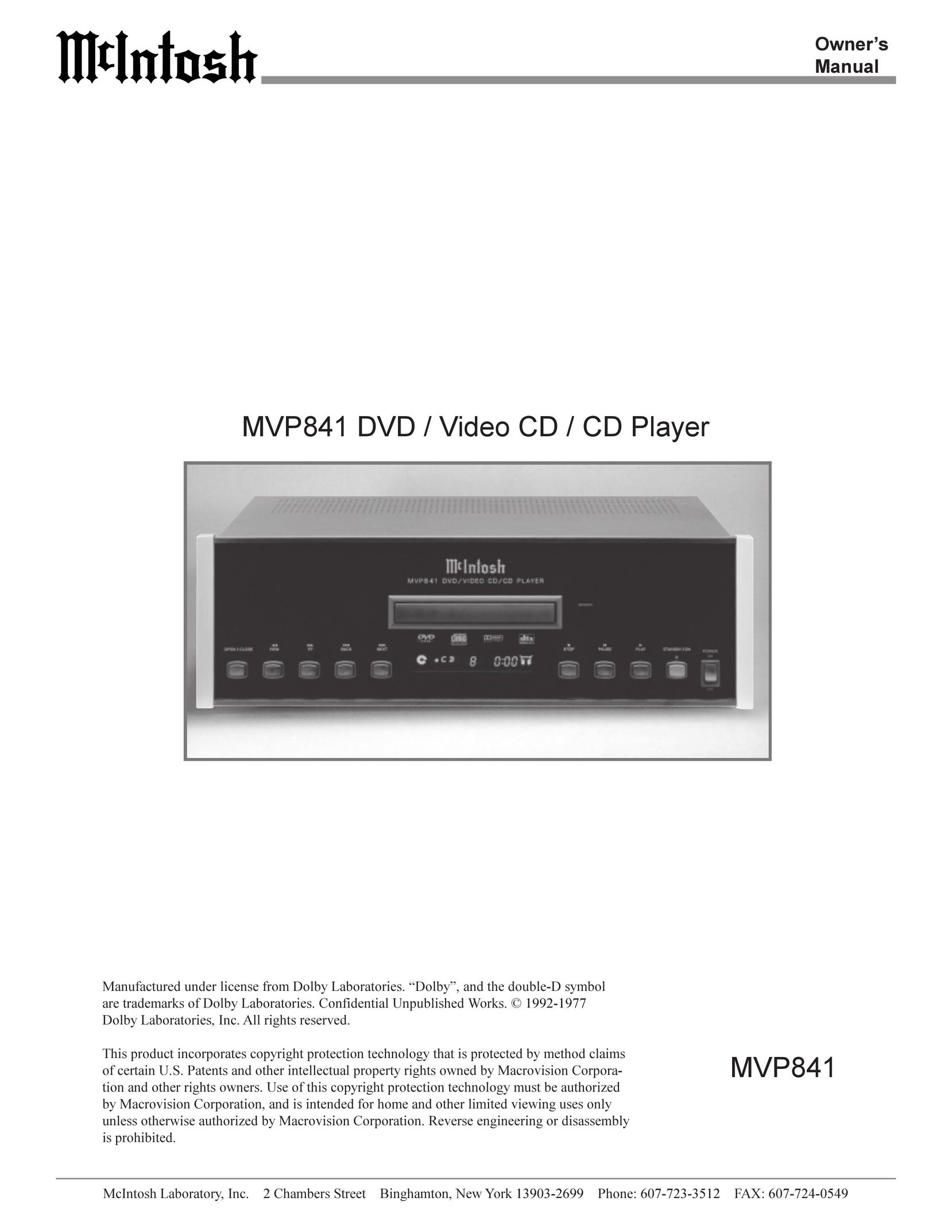 Sonic Blue MVP841 CD Player User Manual