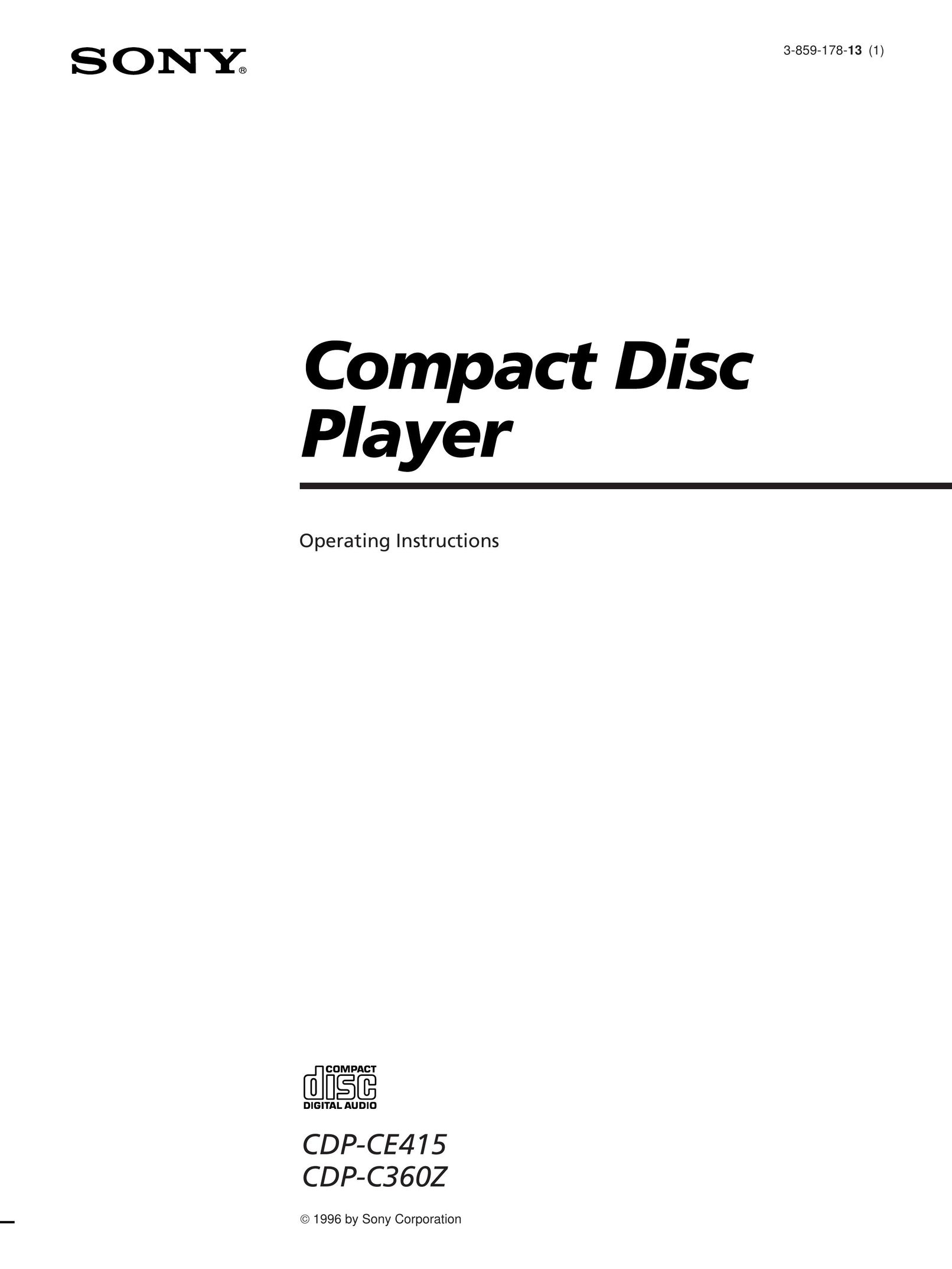 Sony CDP-C360Z CD Player User Manual