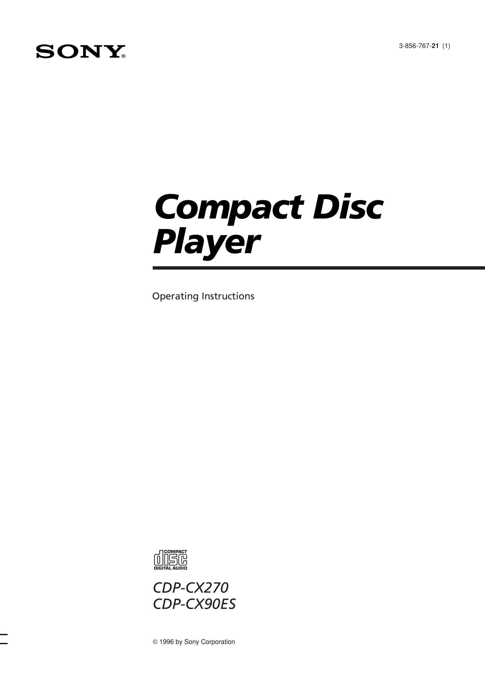 Sony Ericsson CDP-CX270 CD Player User Manual