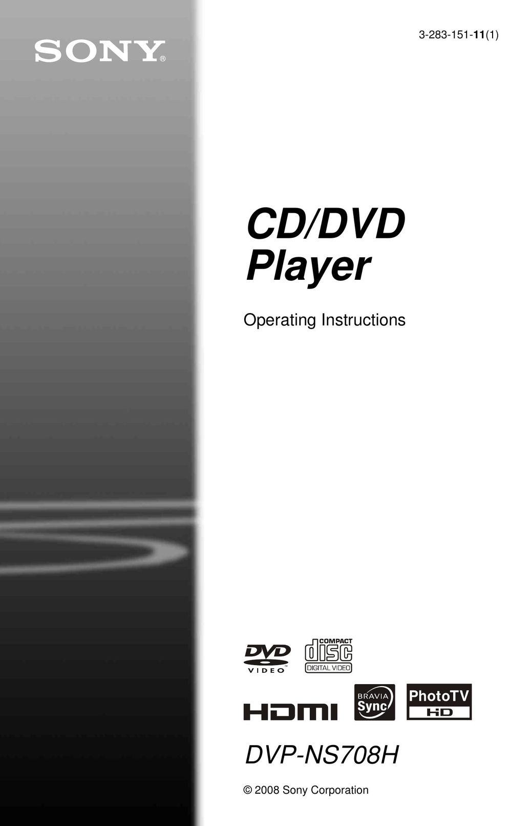 Sony Ericsson DVP-NS708H CD Player User Manual