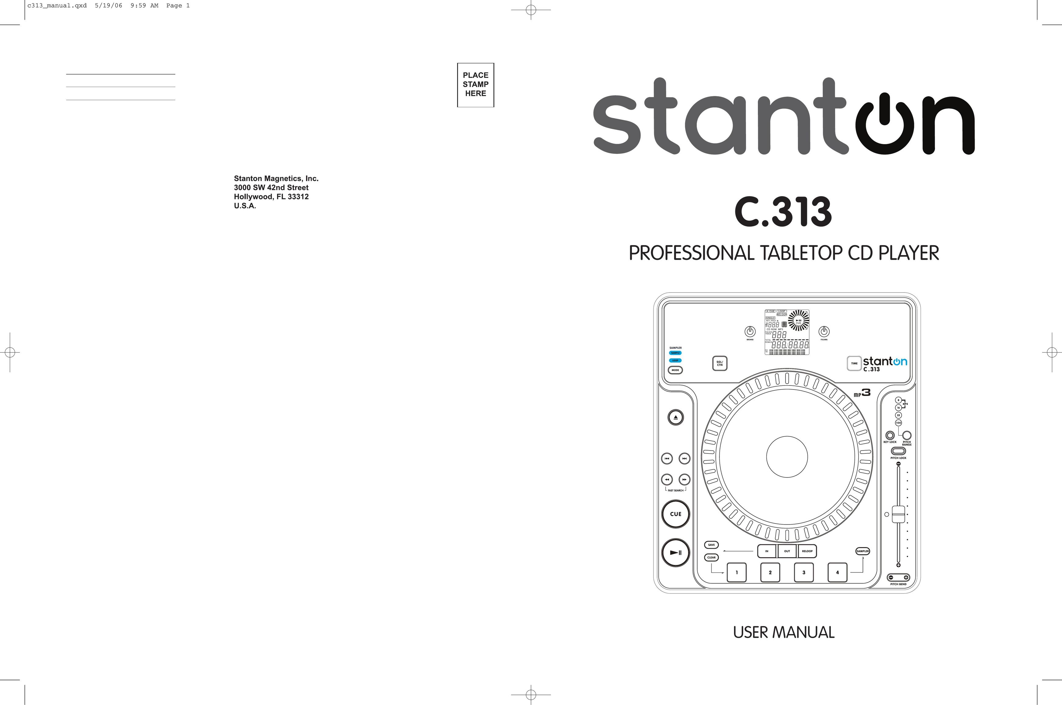 Stanton C.313 CD Player User Manual