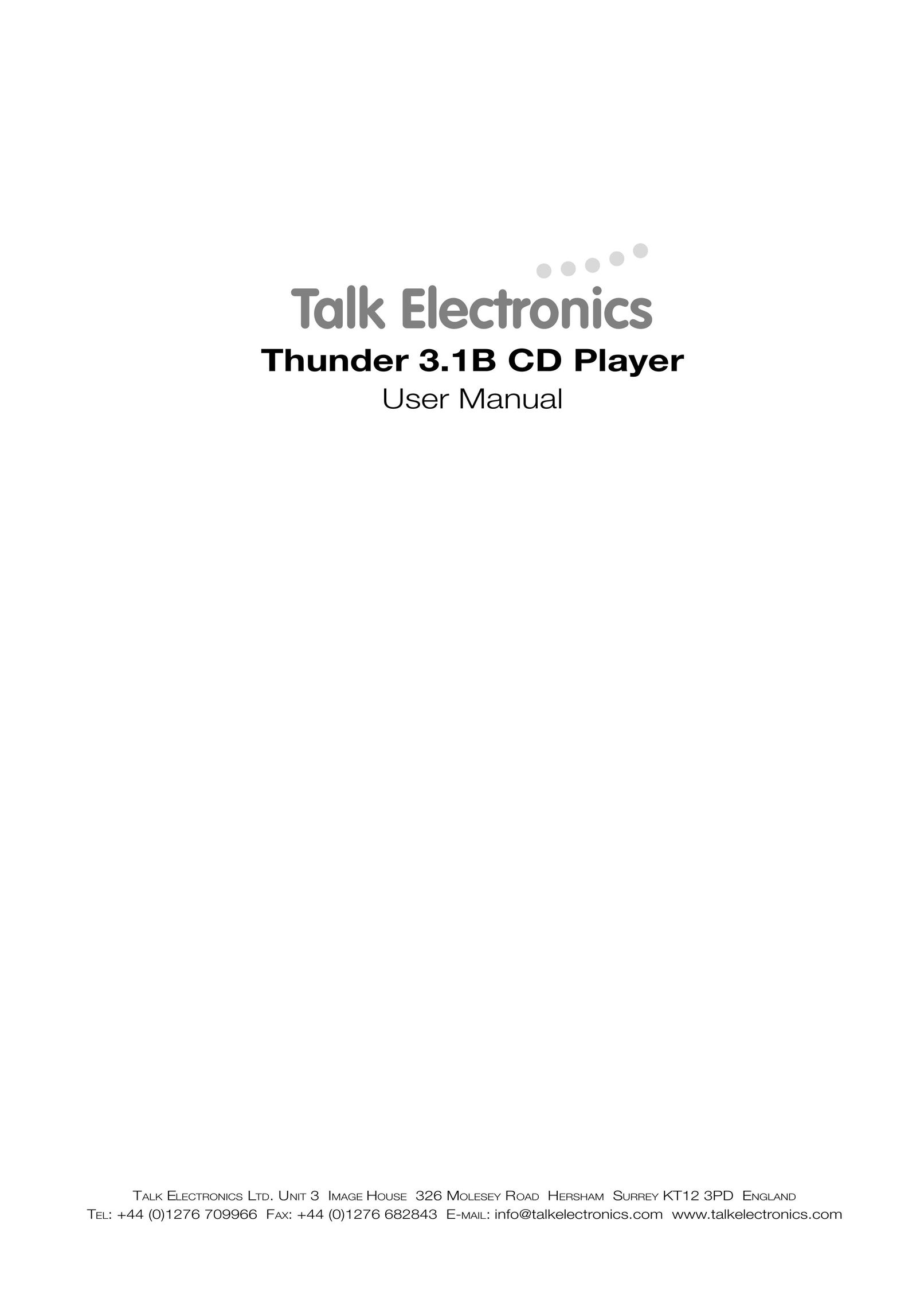 Talk electronic Thunder 3.1B CD Player User Manual