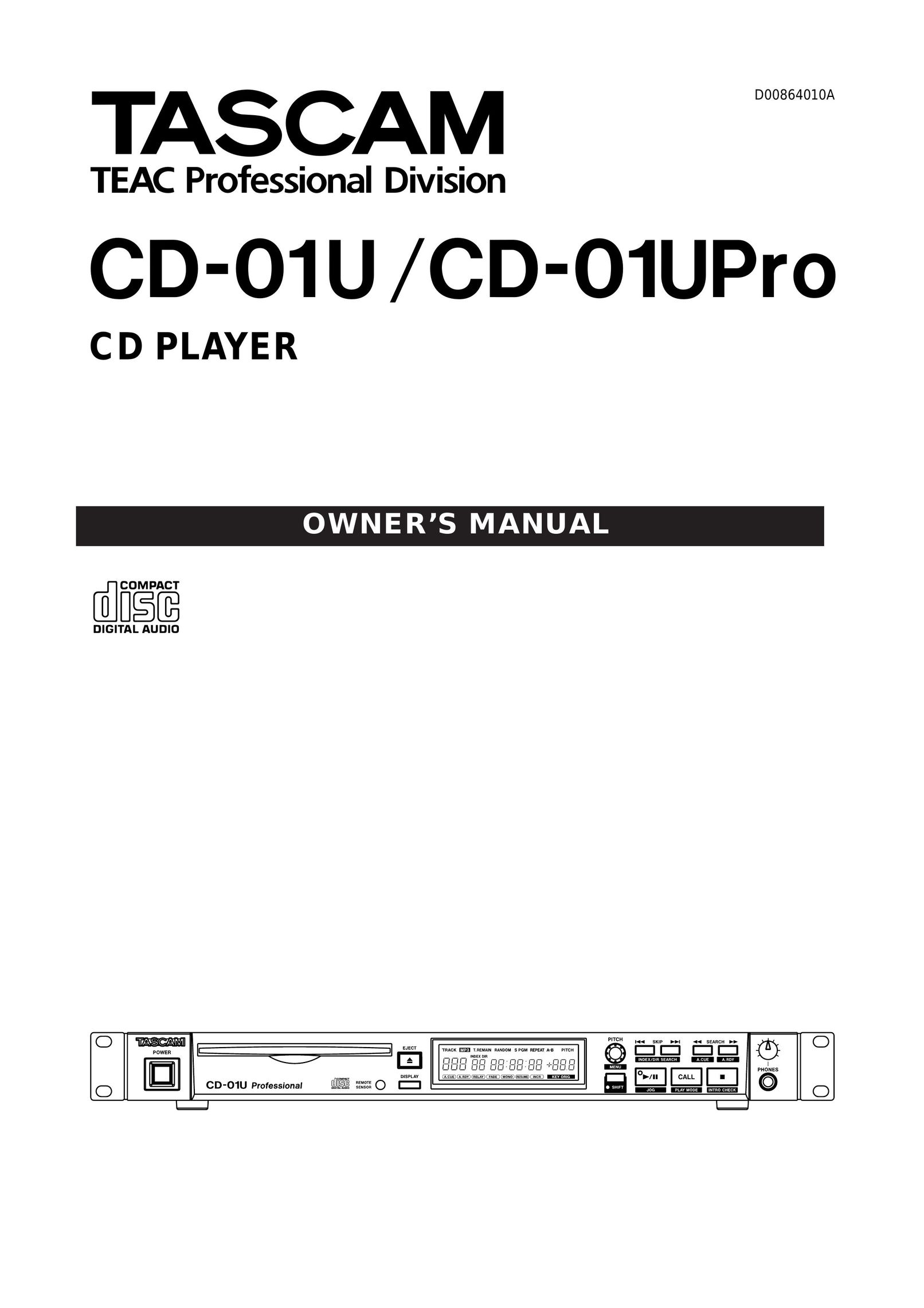 Tascam CD-01 U CD Player User Manual