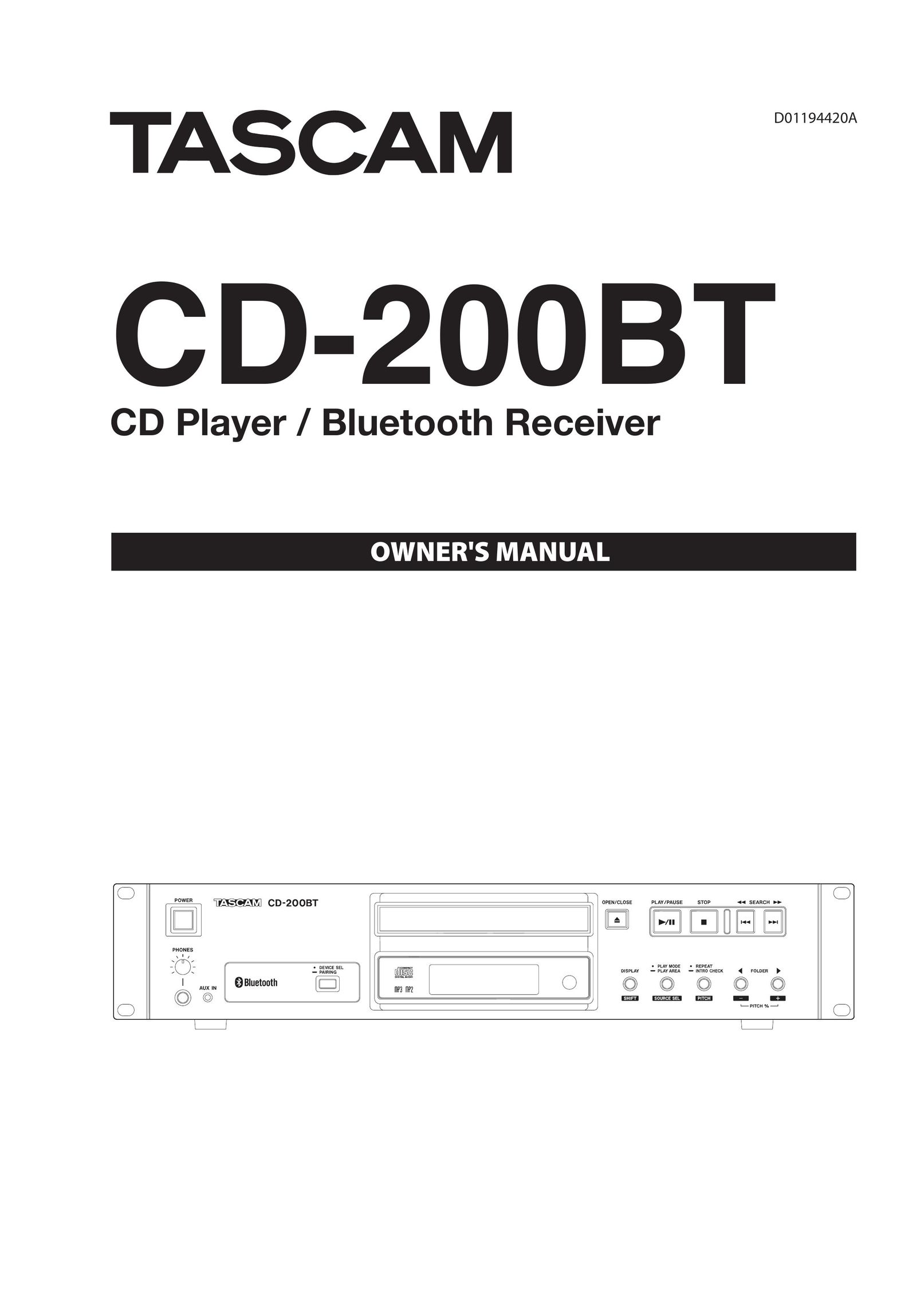 Tascam CD-200BT CD Player User Manual