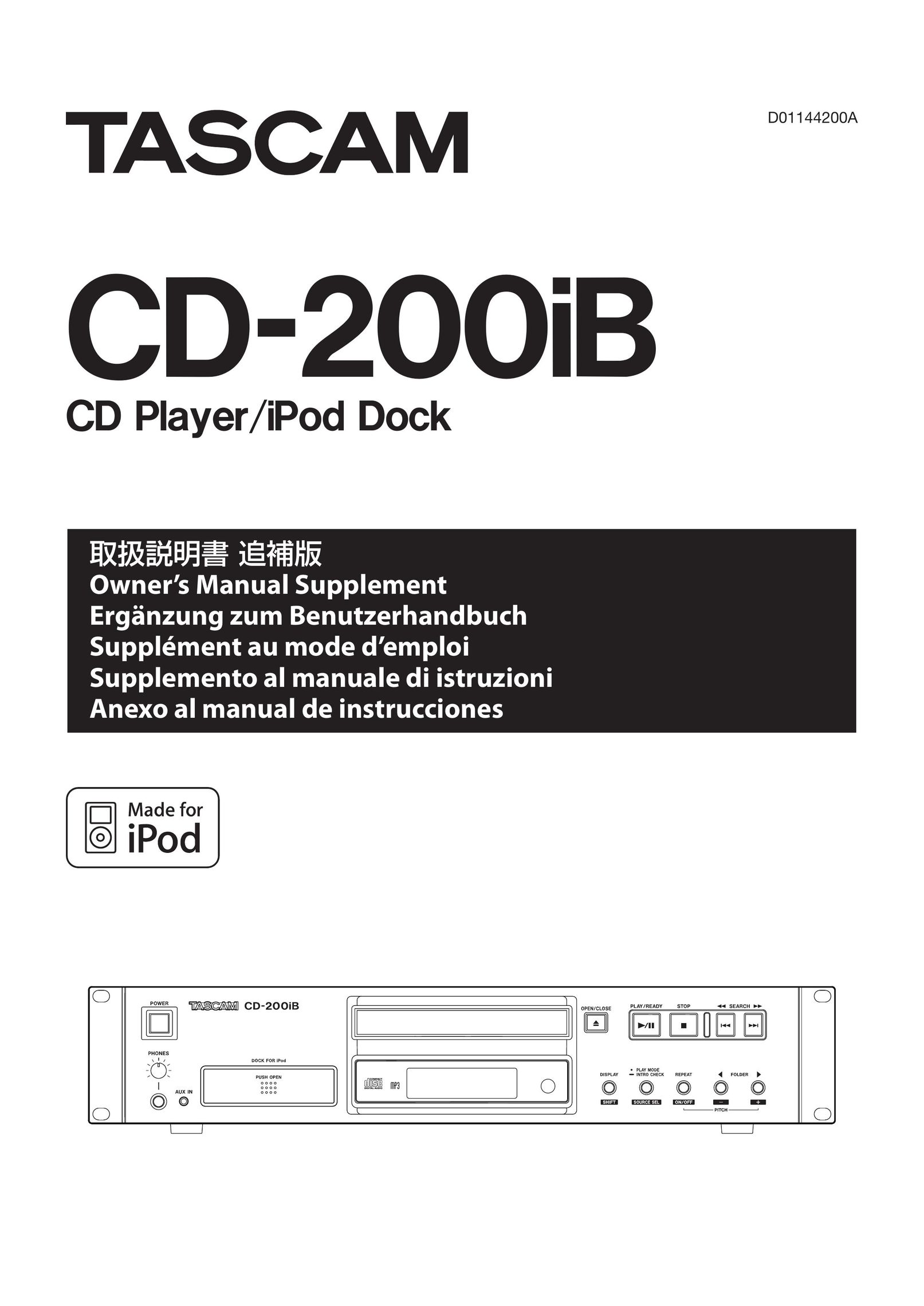 Tascam CD-200IB CD Player User Manual