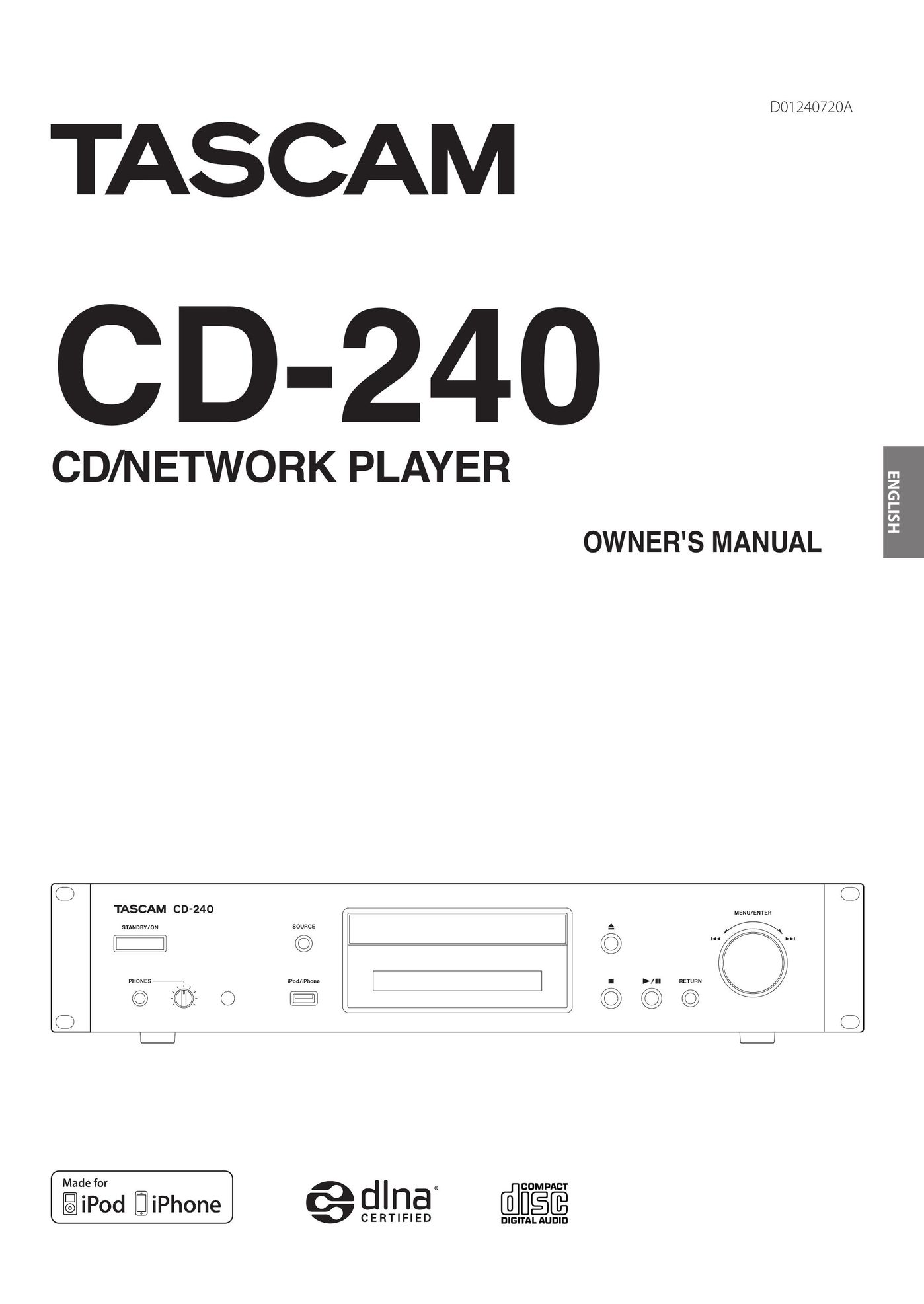 Tascam CD-240 CD Player User Manual