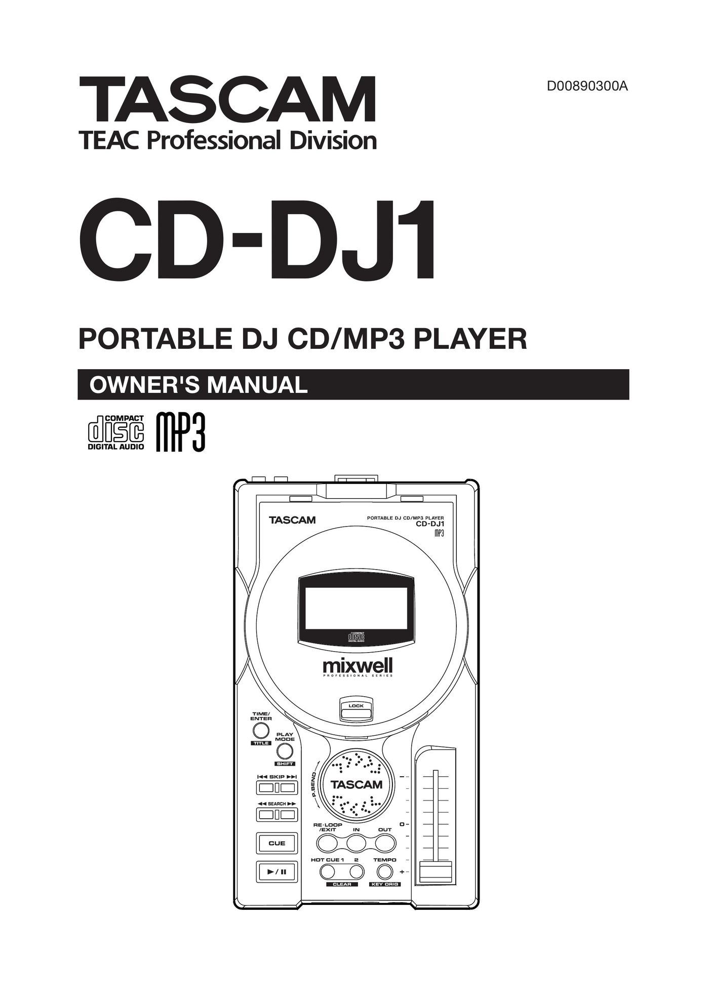Tascam CD-DJ1 CD Player User Manual