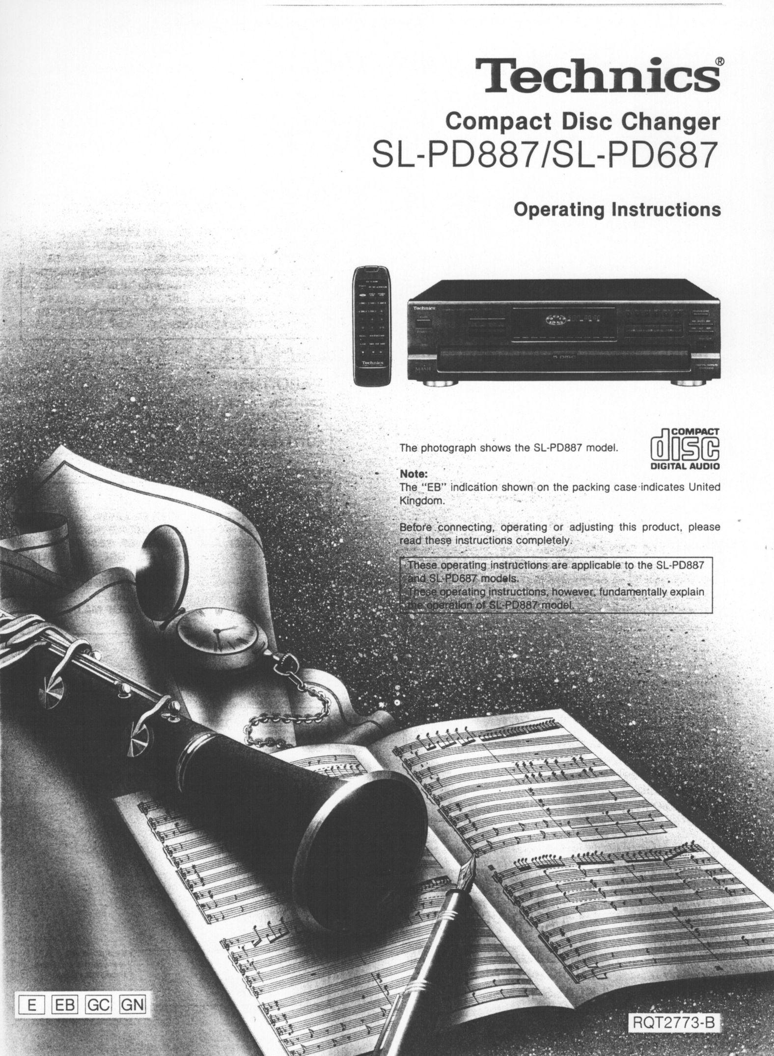 Technics sl-pd887 CD Player User Manual