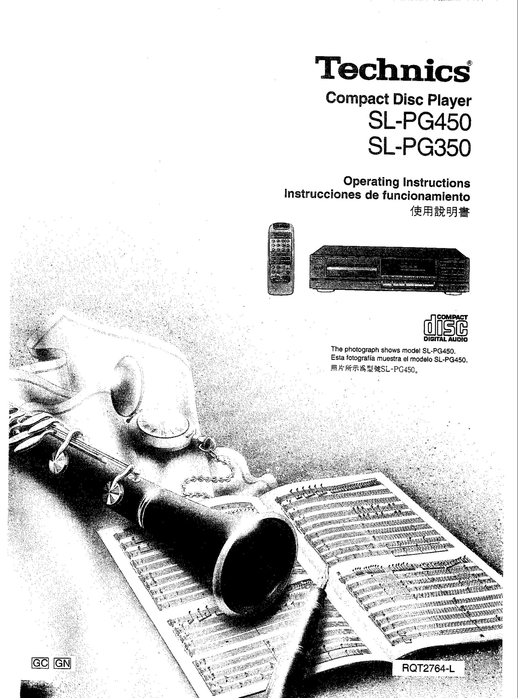 Technics SL-PG350 CD Player User Manual